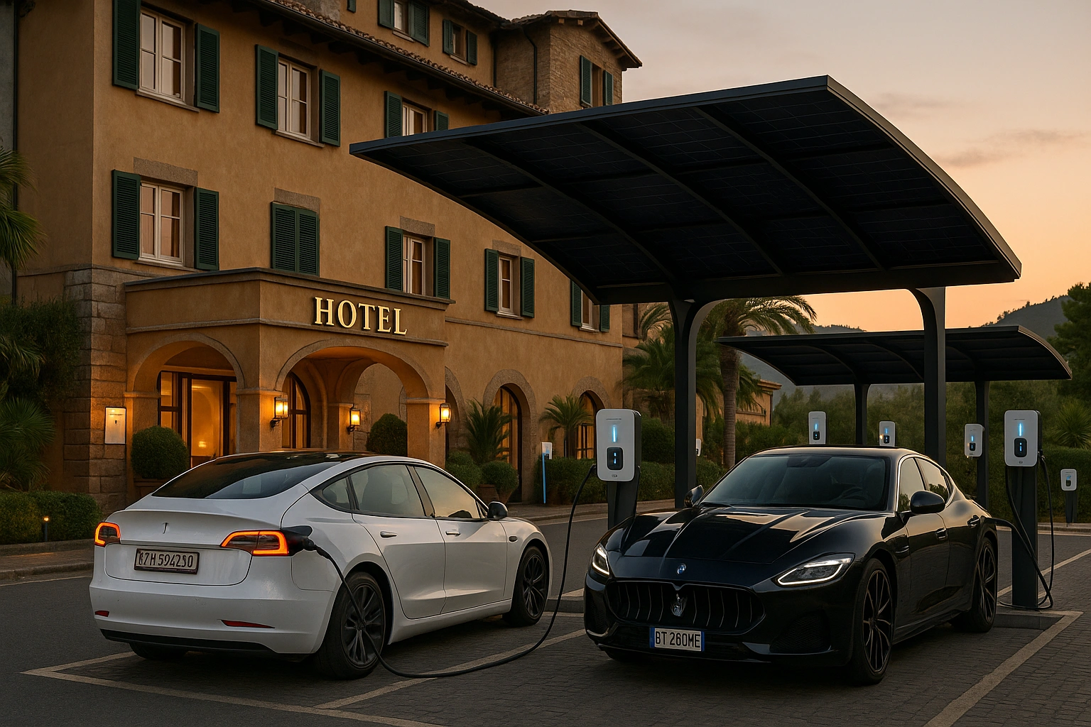 Wallbox EV per strutture ricettive e aziende Stazioni di ricarica auto elettriche installate in hotel in Liguria