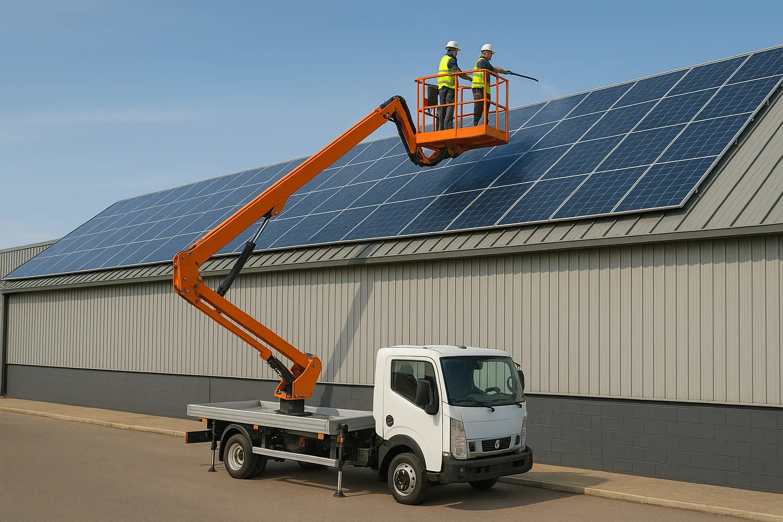 Pulizia impianti fotovoltaici aziendali in altezza