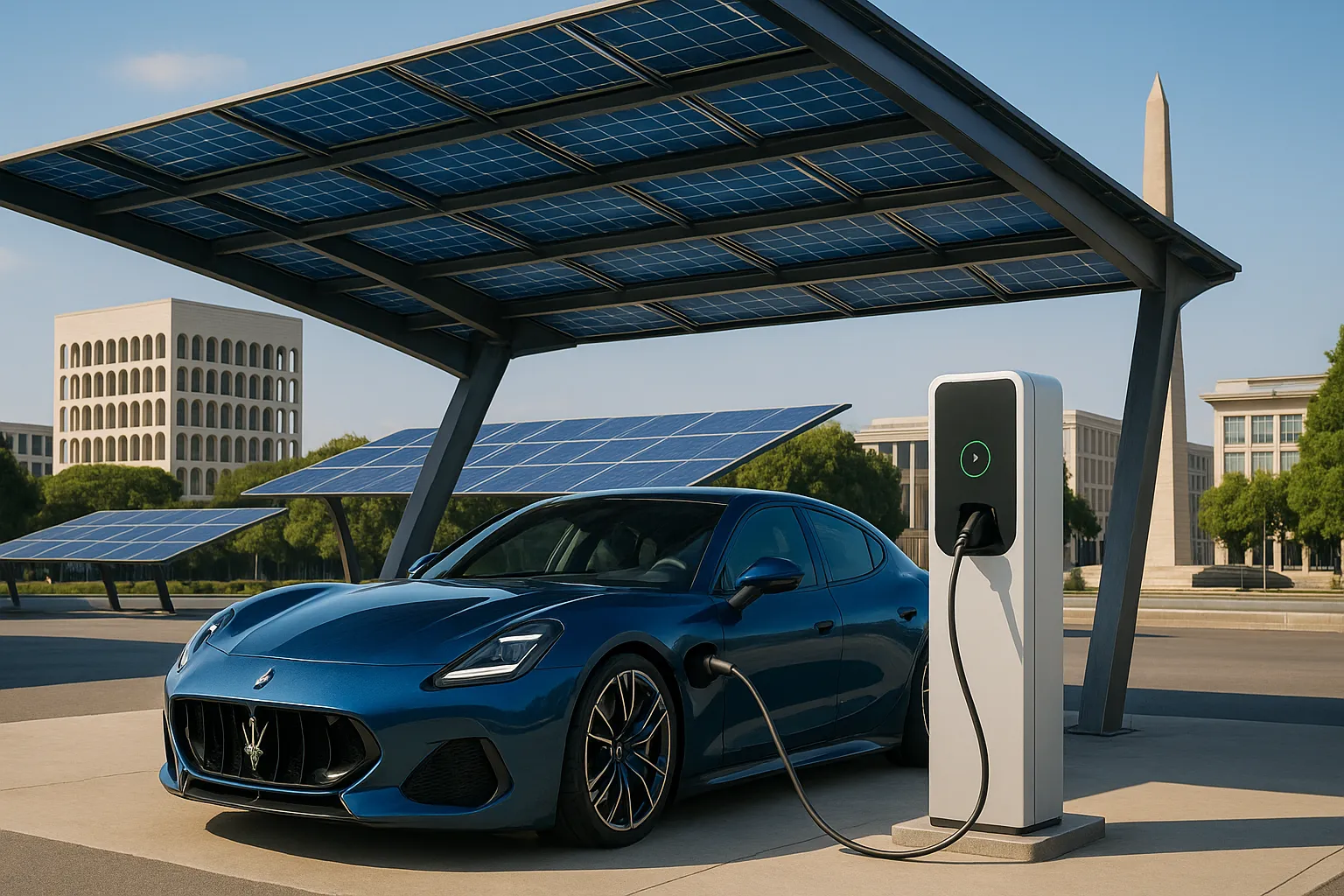 Colonnina fotovoltaica a Roma