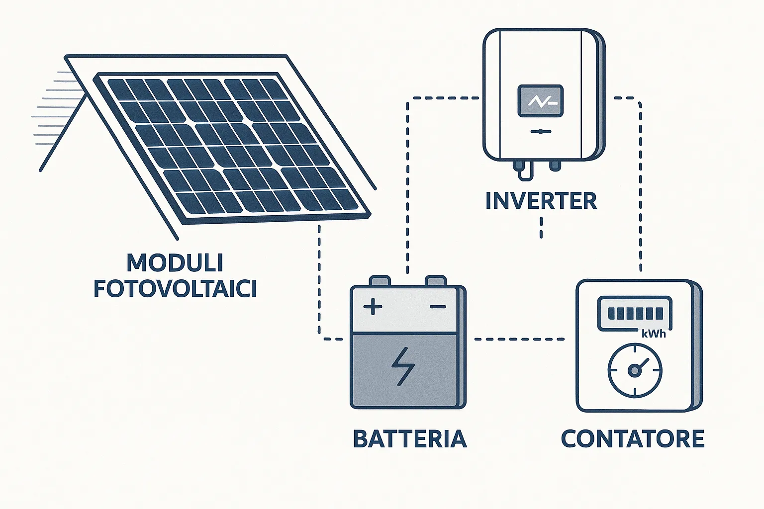 Schema componenti impianto fotovoltaico Green Mood