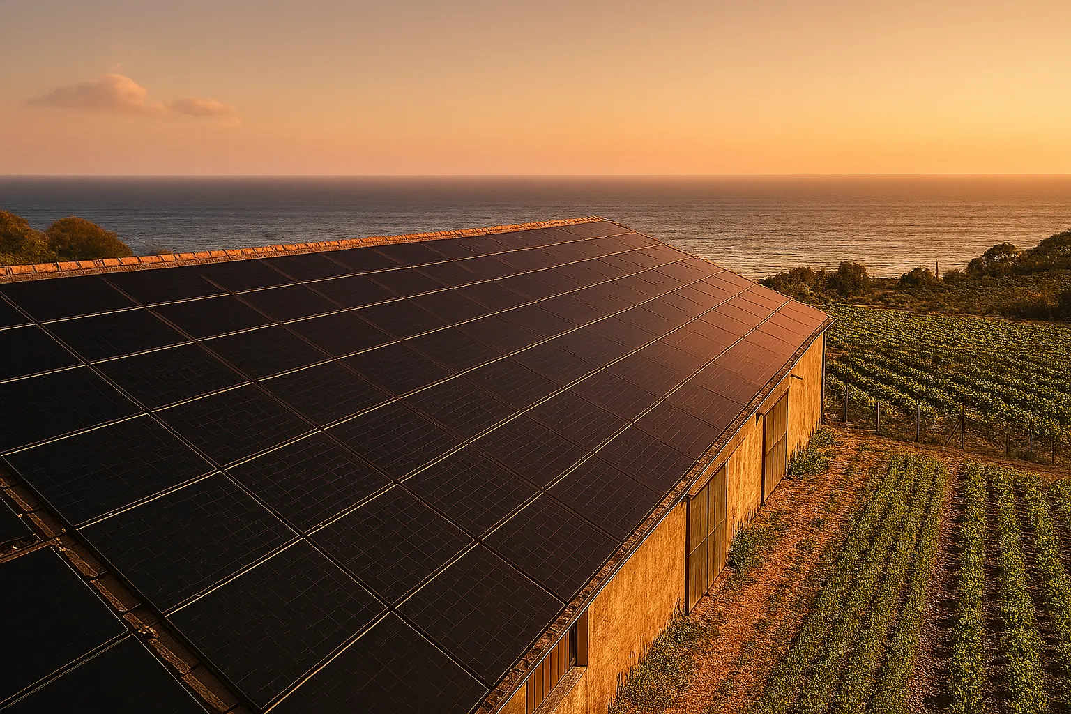 Impianto fotovoltaico a Imperia con vista sulla costa ligure
