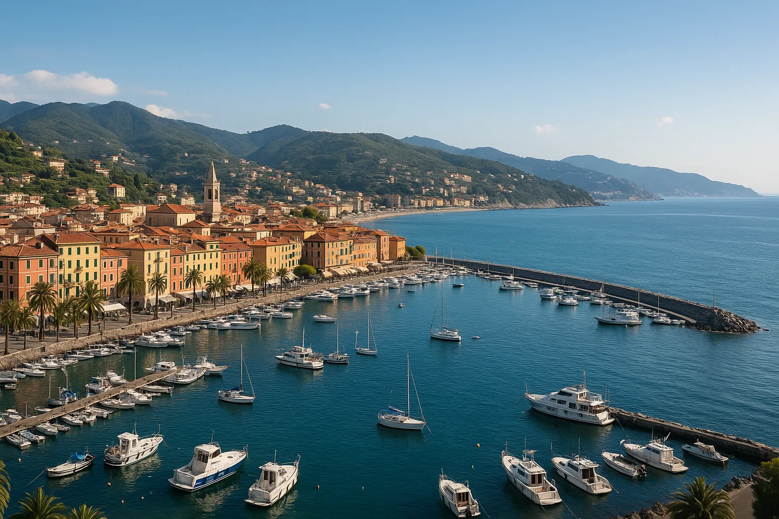 Vista fotovoltaica panoramica su Imperia e installazioni solari attive