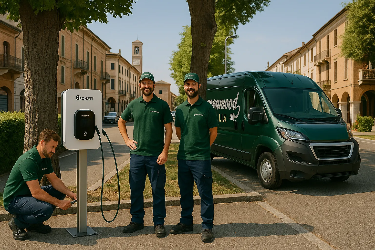Pensilina fotovoltaica e colonnine EV ad Asti – installazione Green Mood