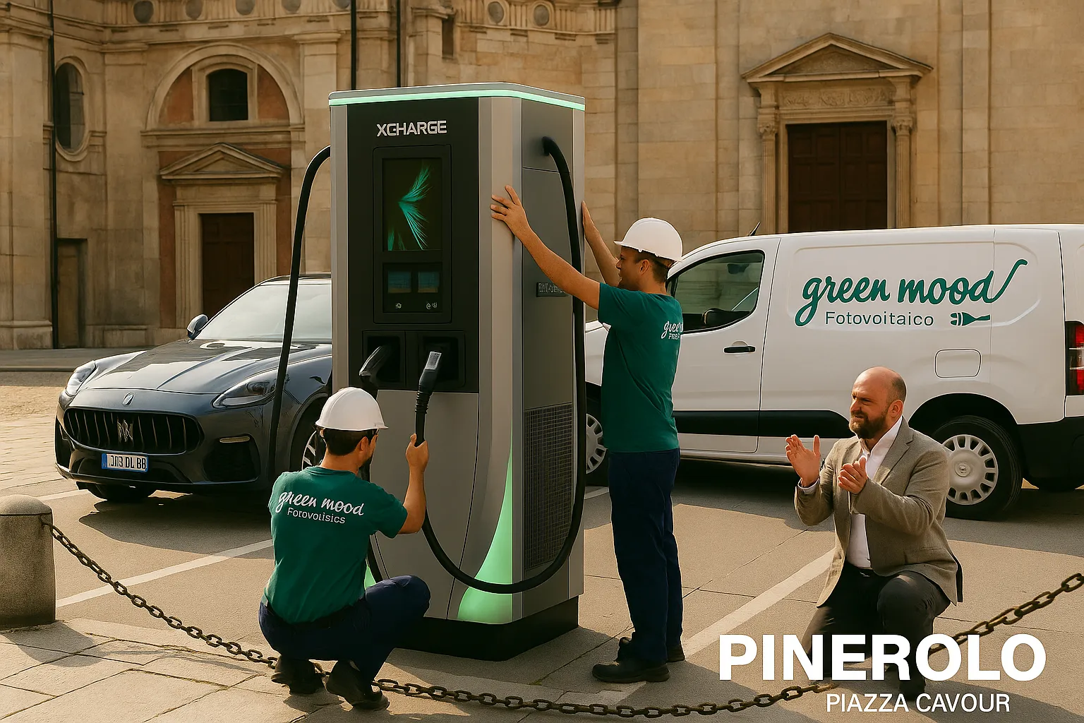 Tecnici Green Mood installano impianto fotovoltaico a Pinerolo