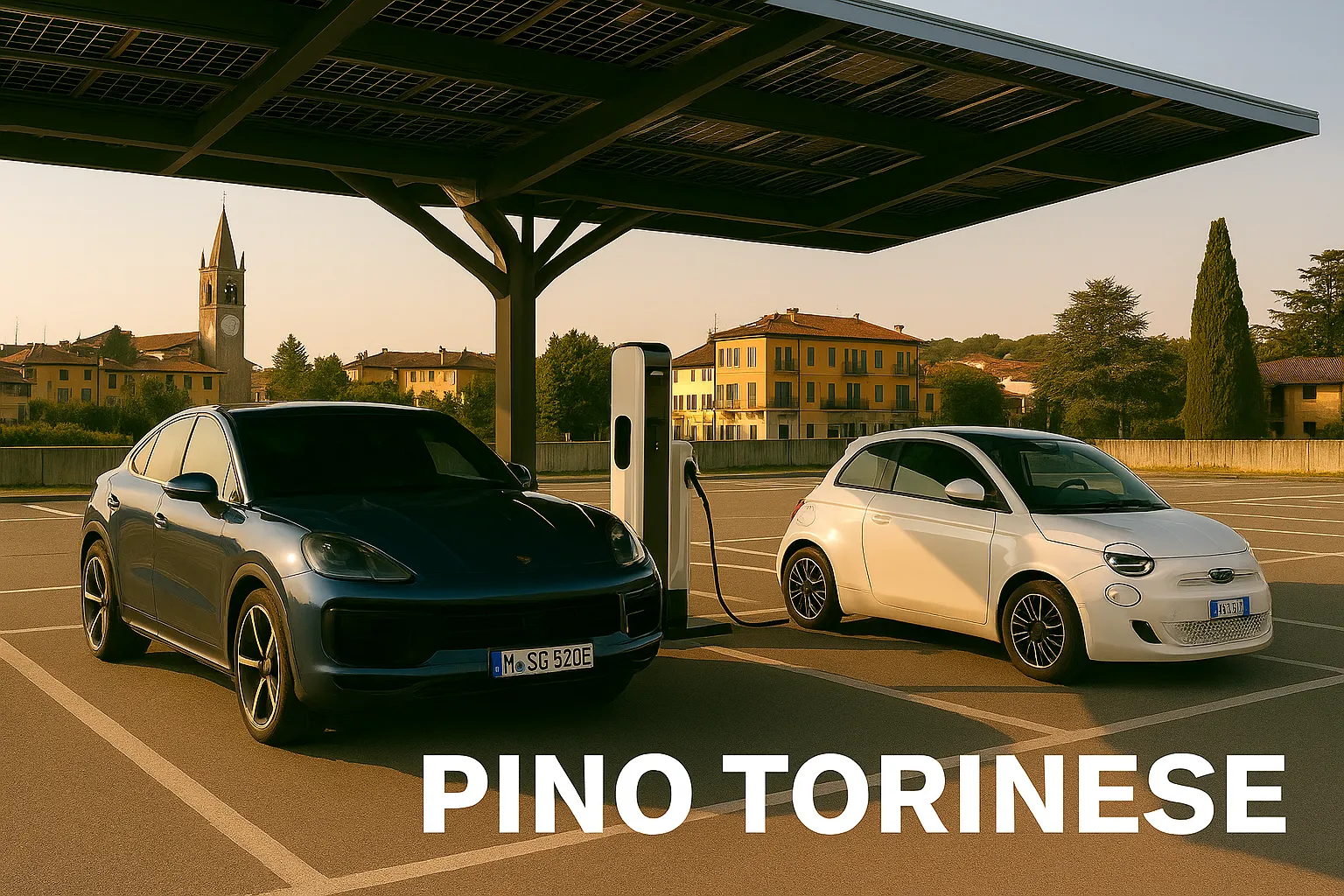 Pensilina fotovoltaica a Pino Torinese