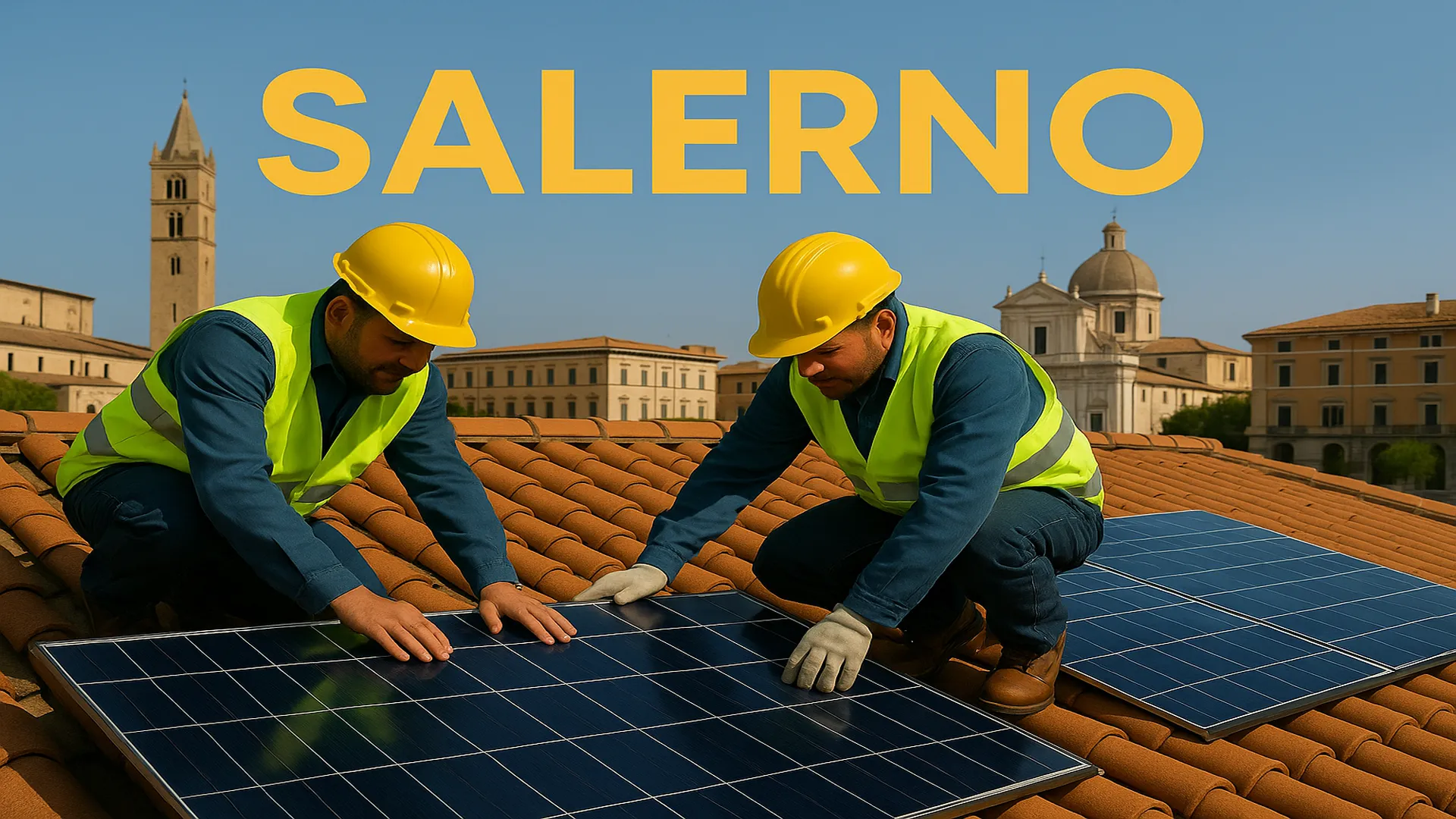 Pannelli solari su tetto residenziale - Salerno