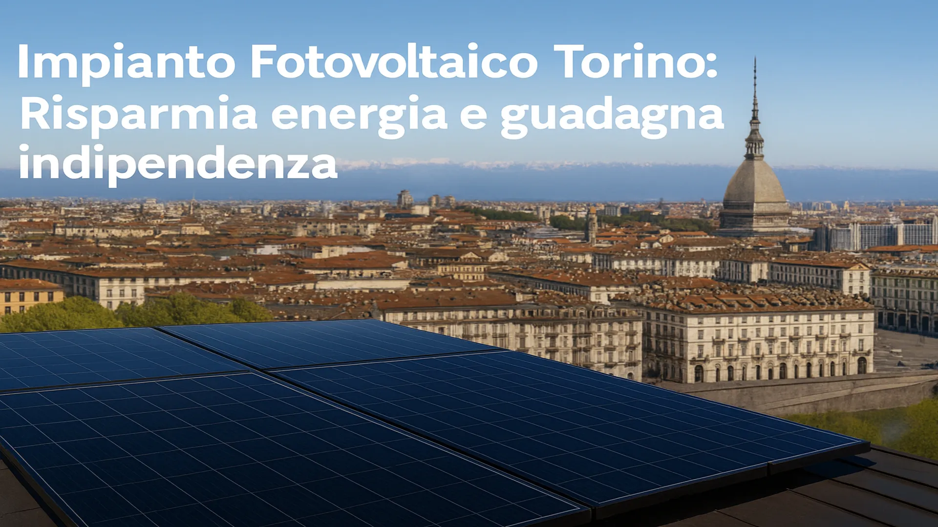 Torino - pannelli solari su tetto urbano