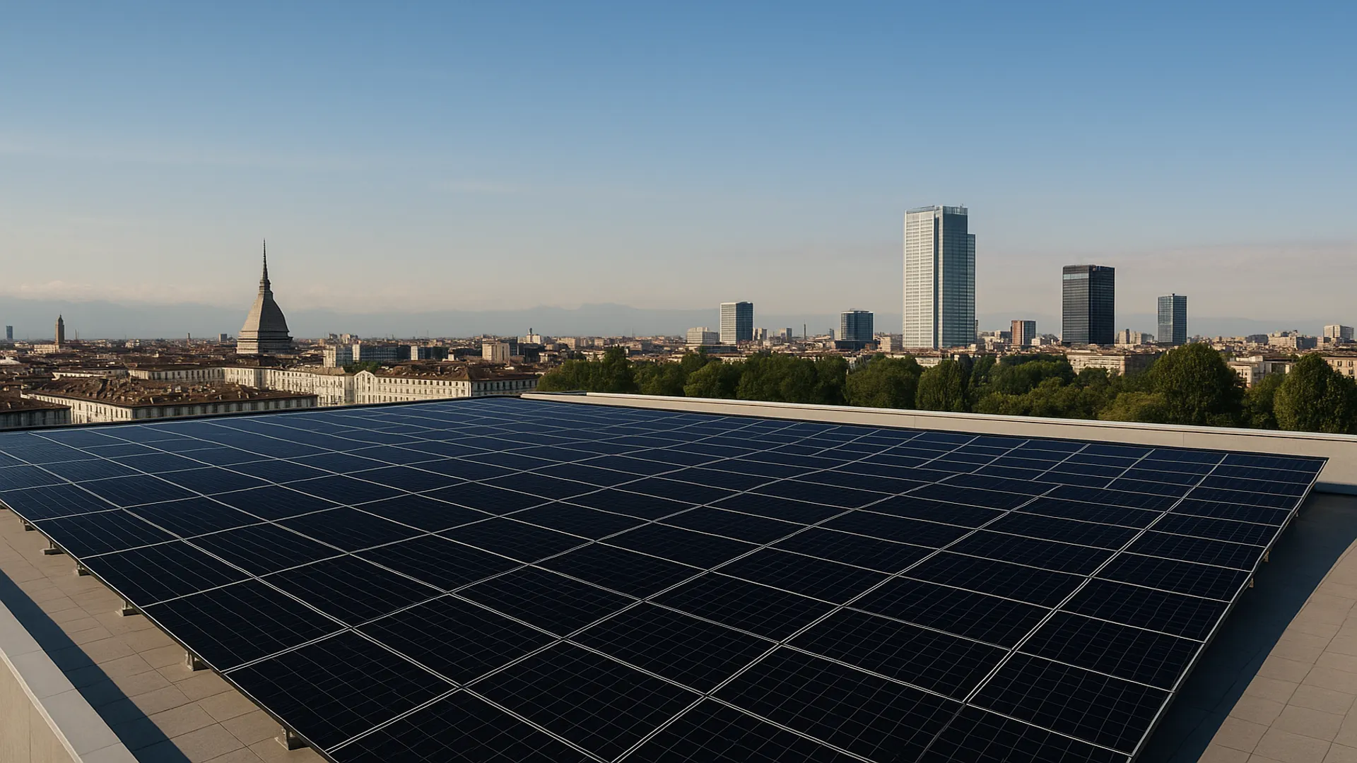 Dettaglio pannelli solari - Torino