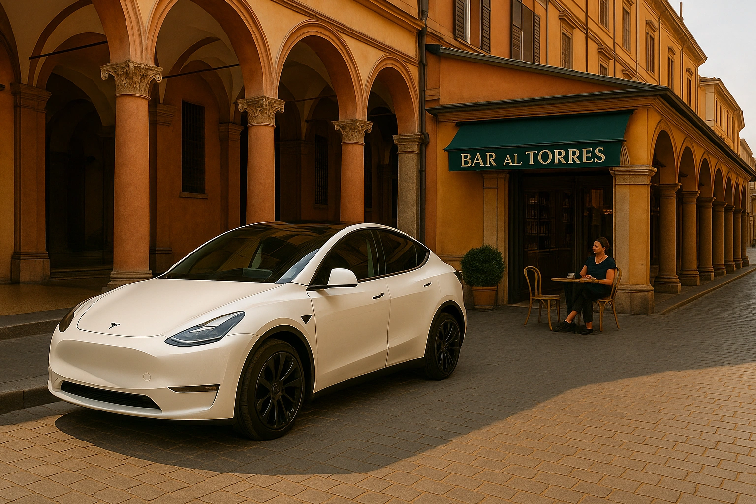 Colonnina Tesla installata a Bologna in zona centrale