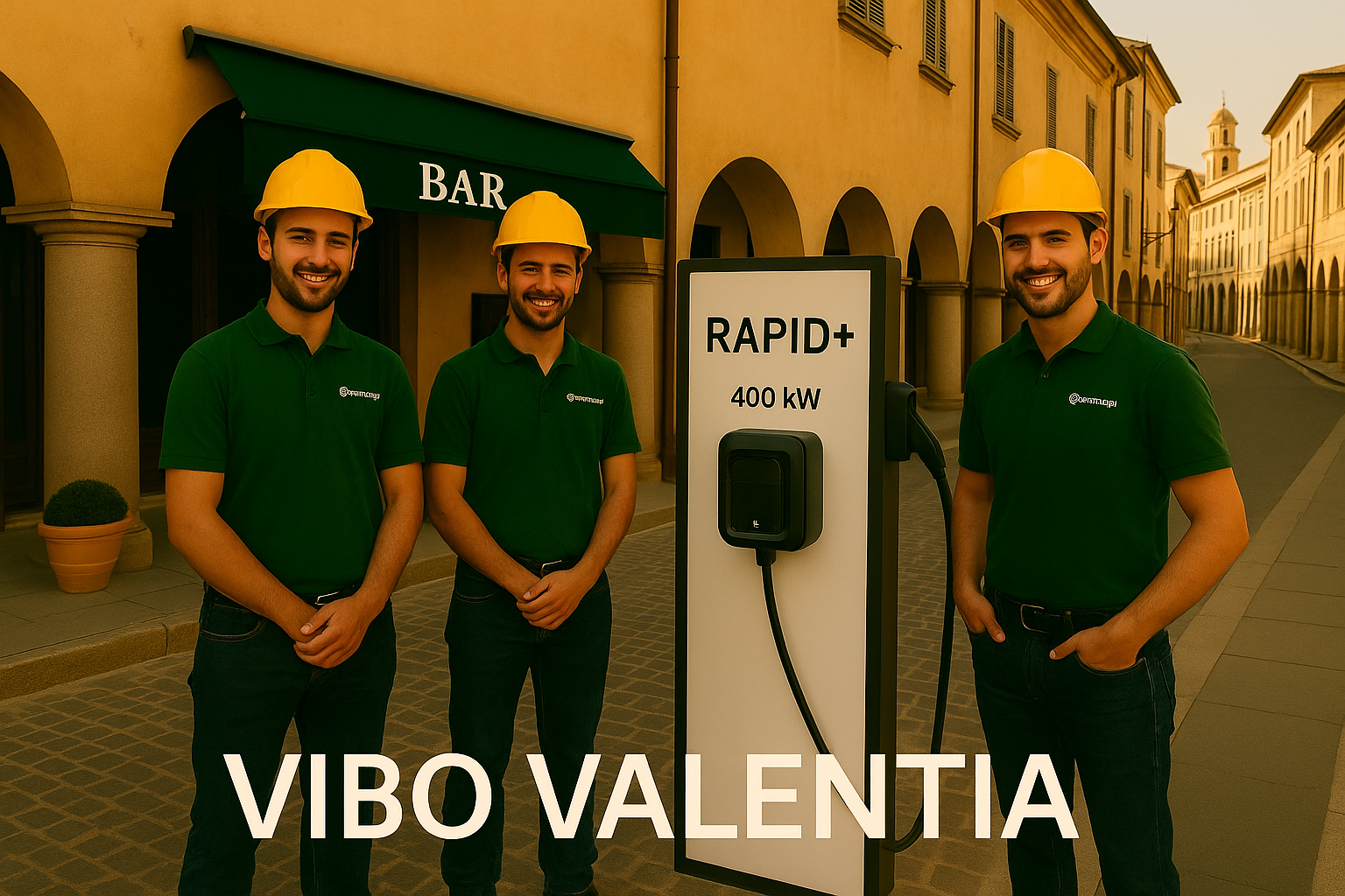 Tecnici Green Mood installano colonnina EV a Vibo Valentia
