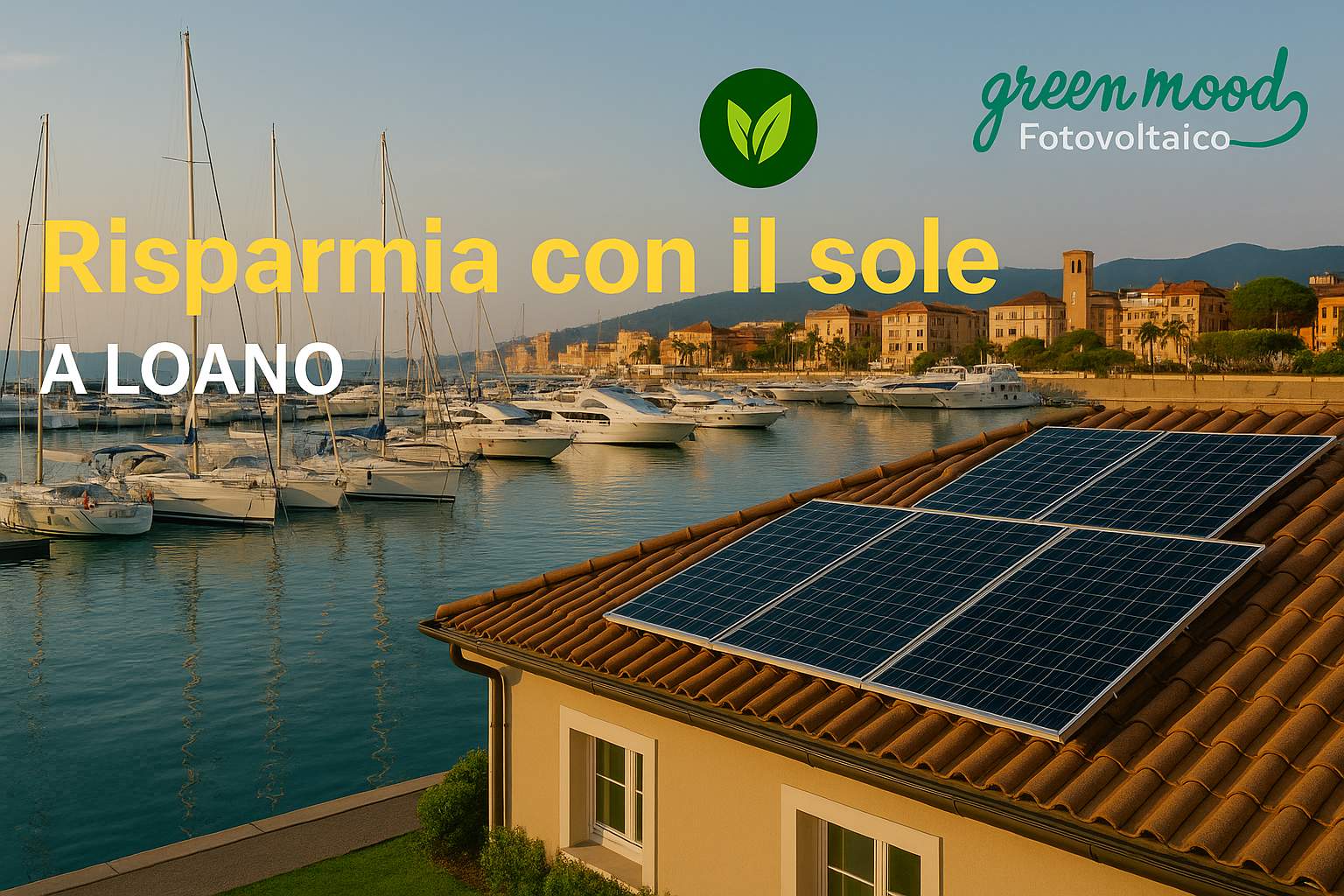 Tecnico Green Mood al lavoro su impianto fotovoltaico a Loano