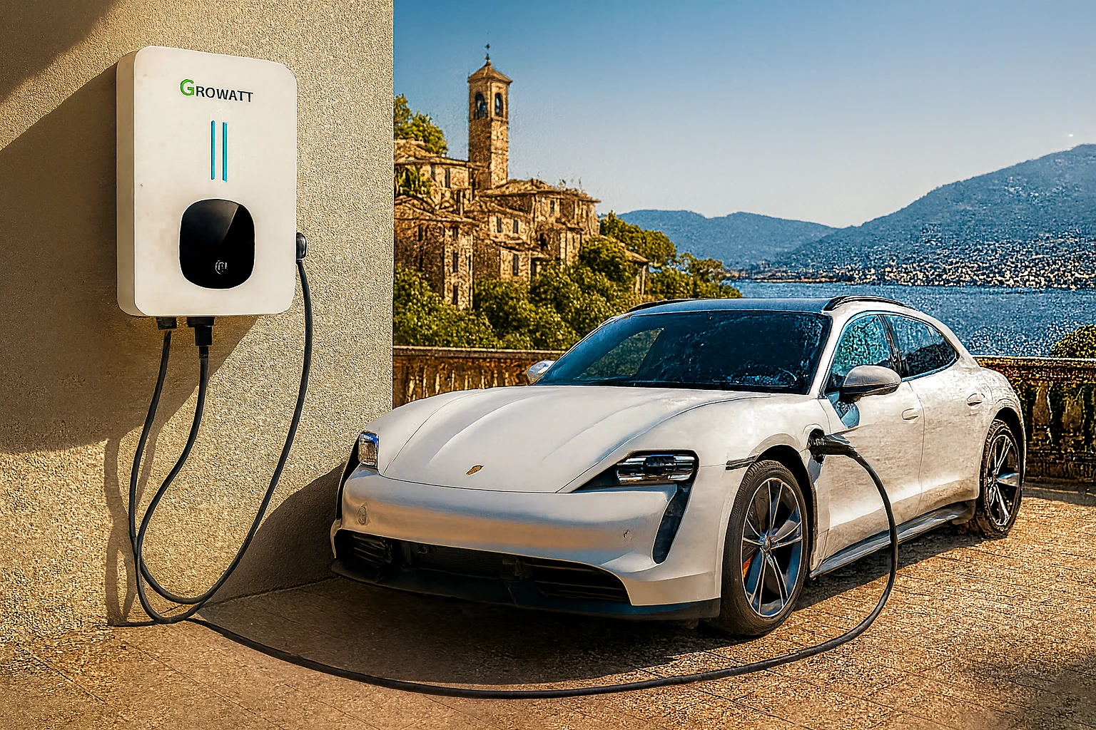 Growatt 40 kW - Ricarica veloce e sostenibile Stazioni di ricarica auto elettriche Growatt 40 kW compatibili con fotovoltaico