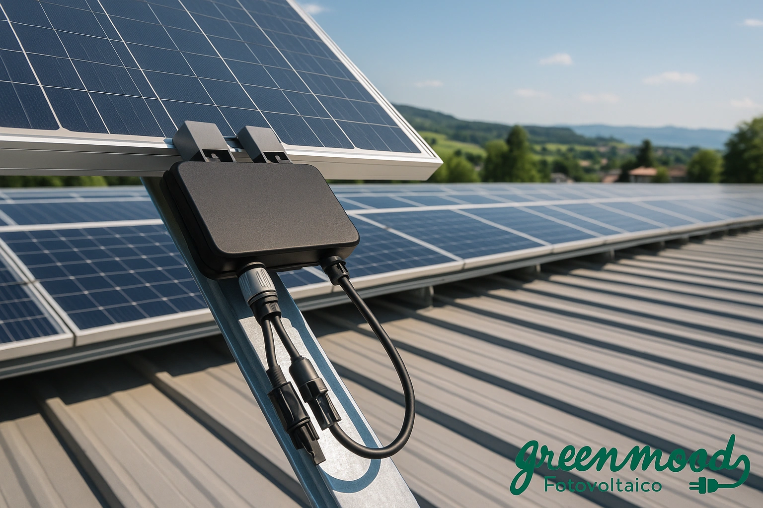 Stringa fotovoltaica su tetto a falde con ottimizzatori