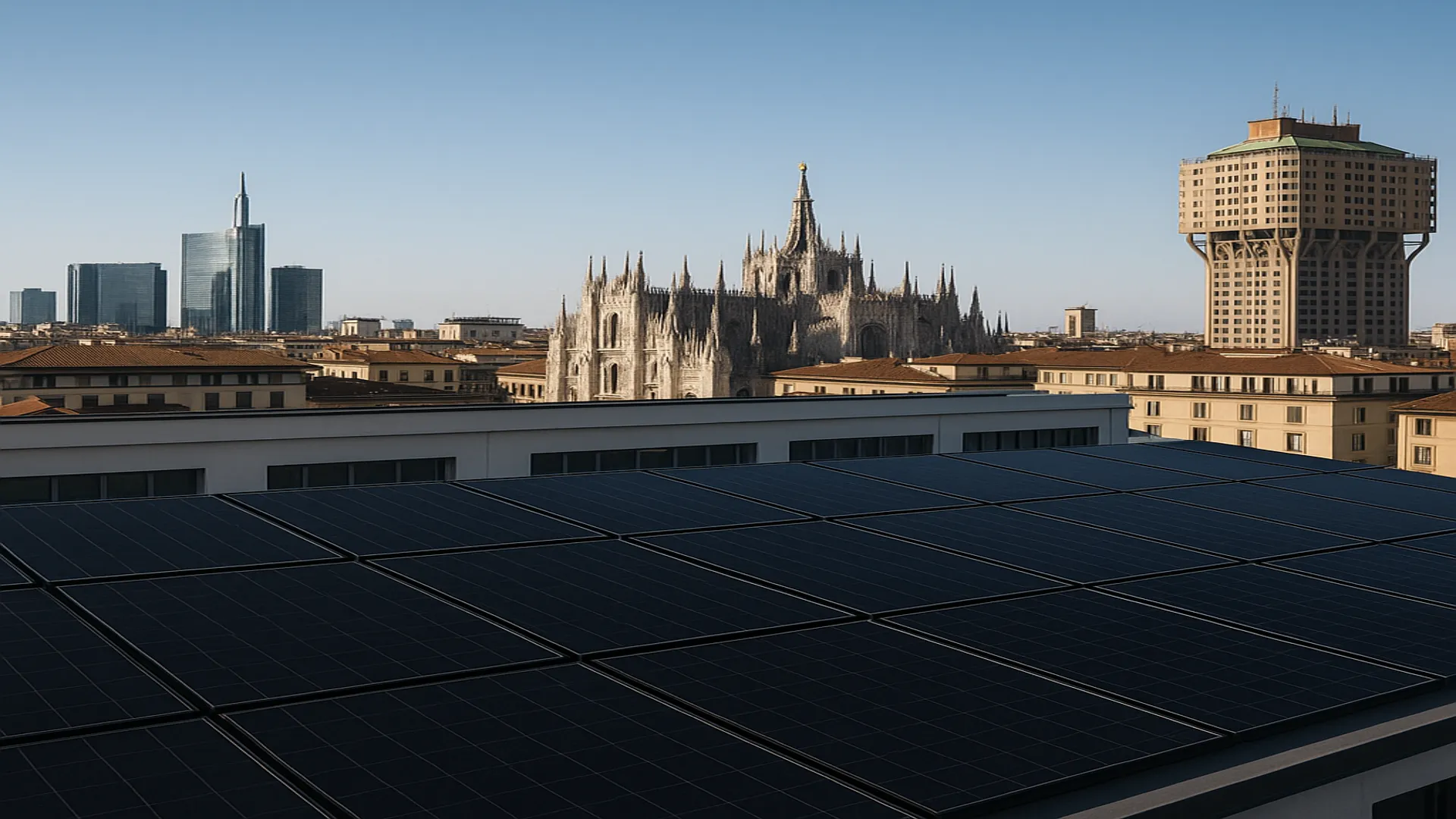 Pensilina fotovoltaica a Milano