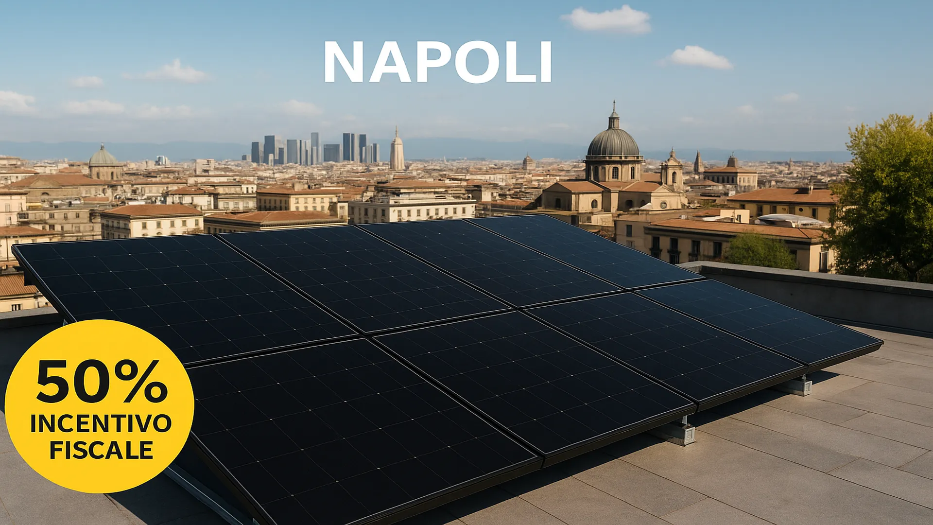 Veduta con pannelli solari - Napoli