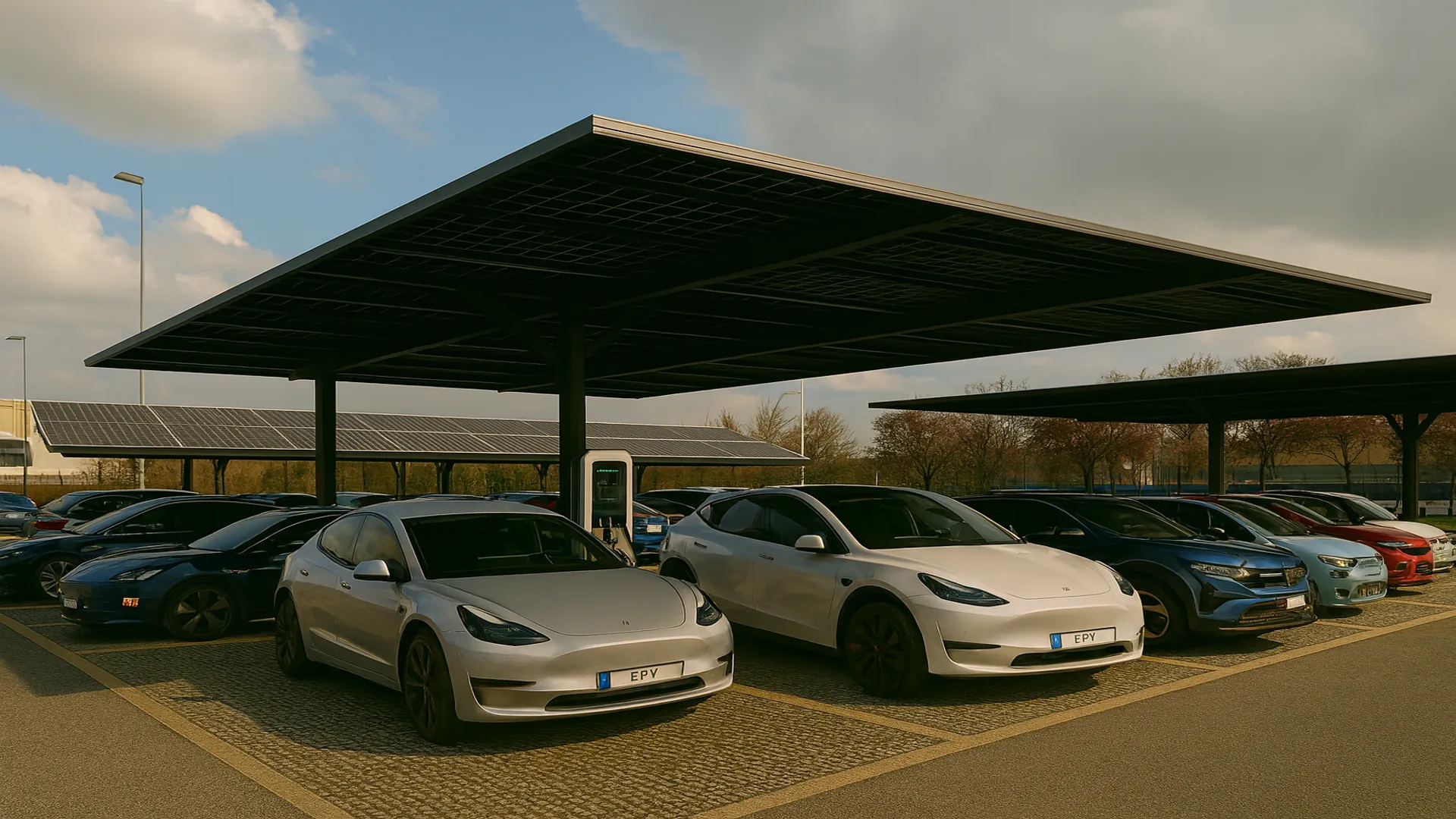 Pensilina solar parking a Pavia