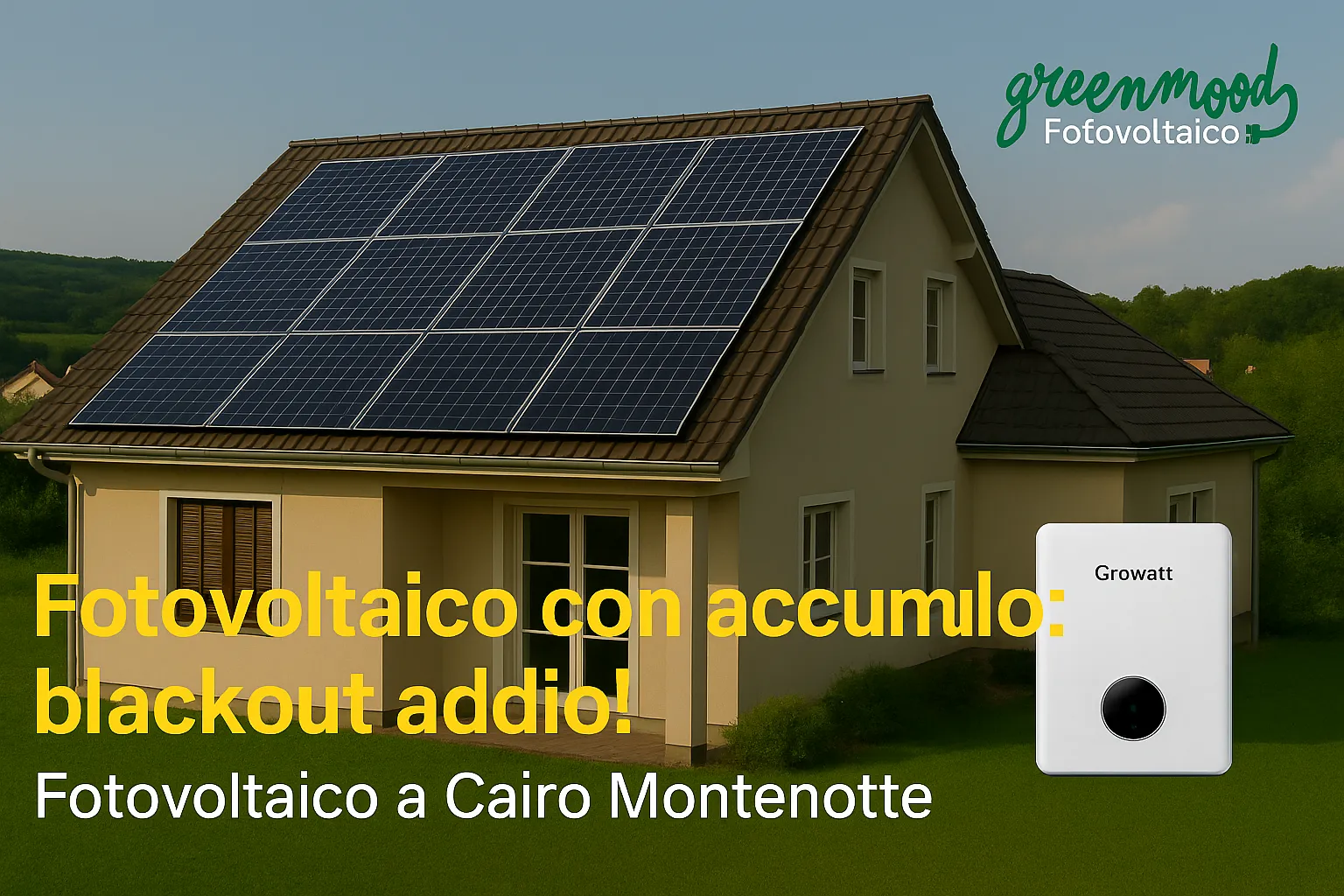 Villino italiano con pannelli fotovoltaici a Cairo Montenotte