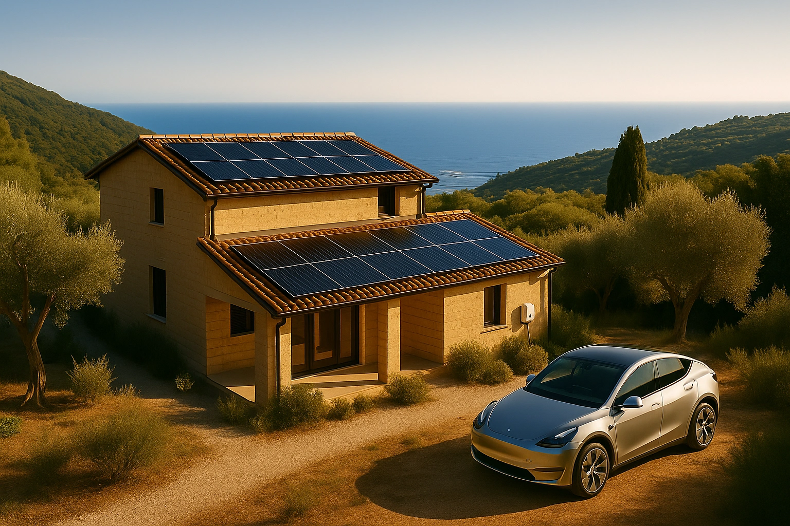 Villa con pannelli fotovoltaici a Imperia