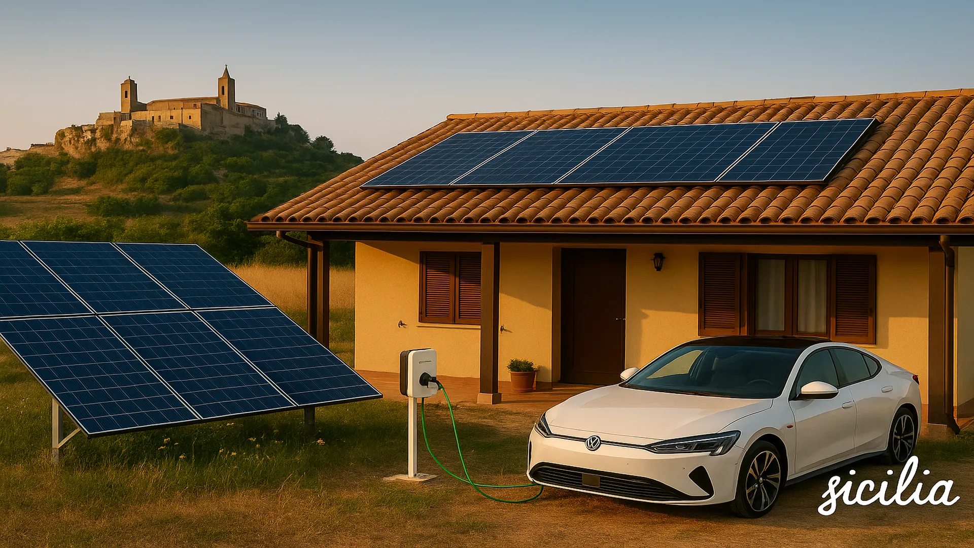 Impianto fotovoltaico in zona rurale a Caltanissetta