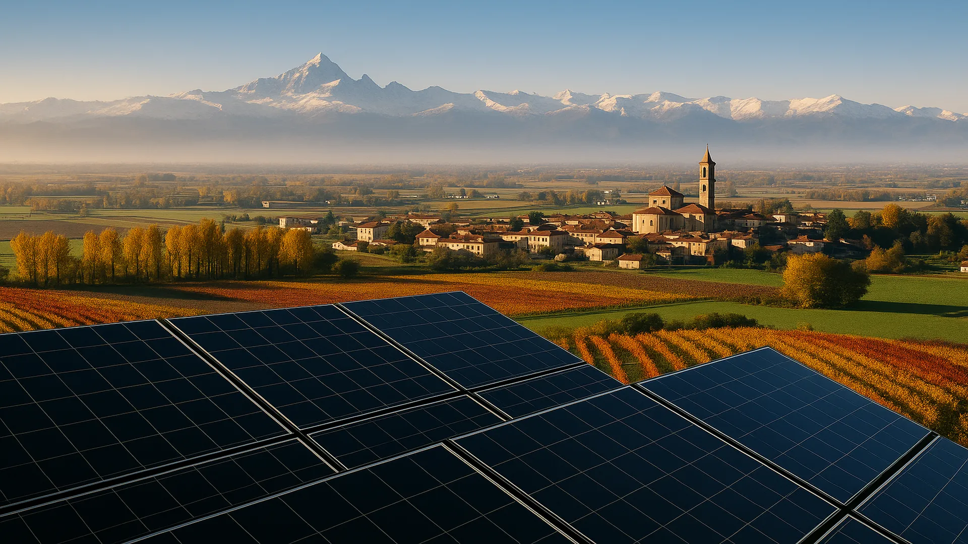 Impianto fotovoltaico su tetto in provincia di Cuneo