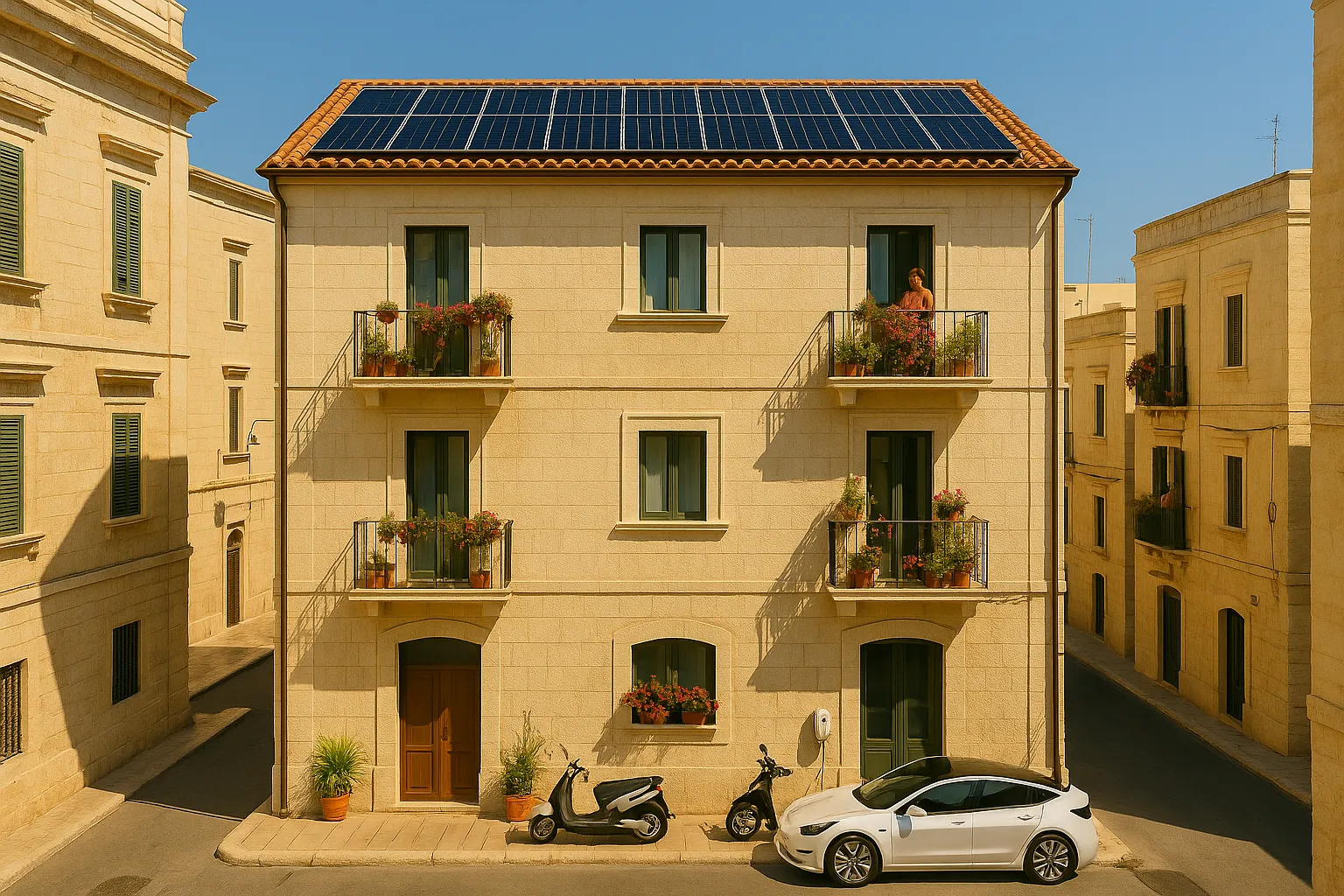 Impianto fotovoltaico su villa a Bari