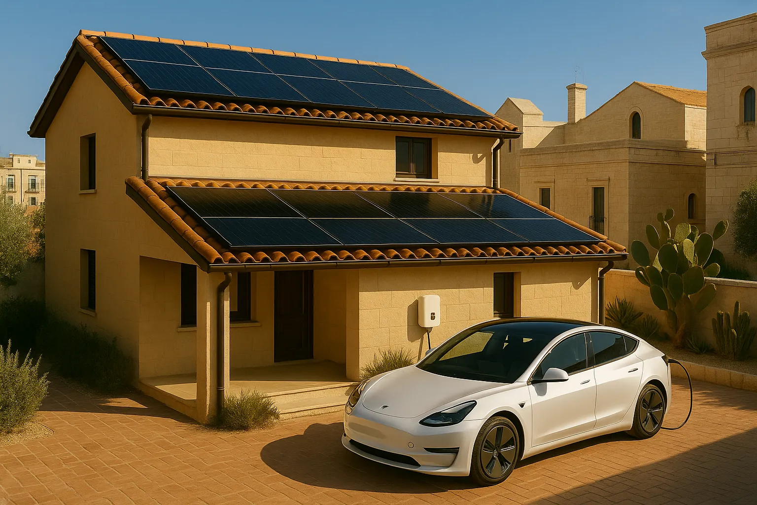 Vista panoramica con impianti fotovoltaici a Bari