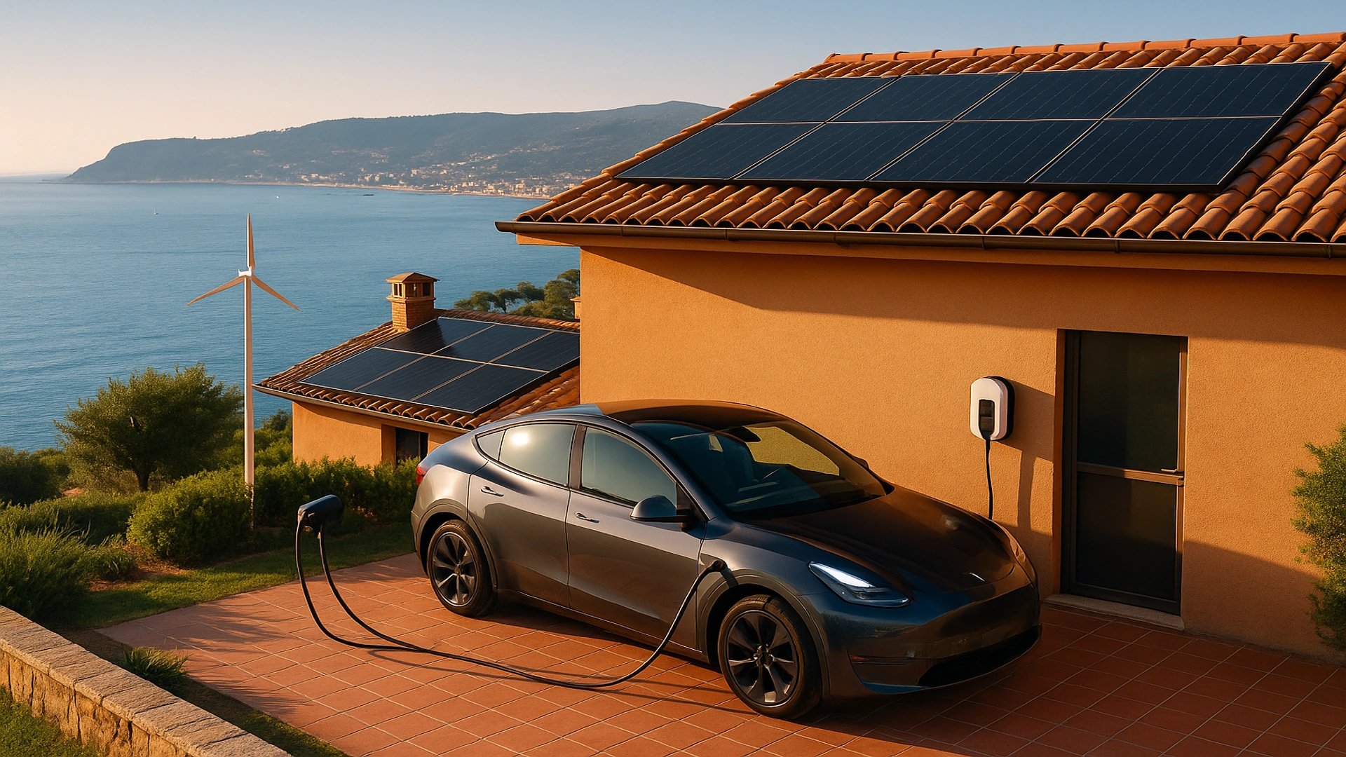 Interno casa a Savona con monitor energia e batteria Growatt