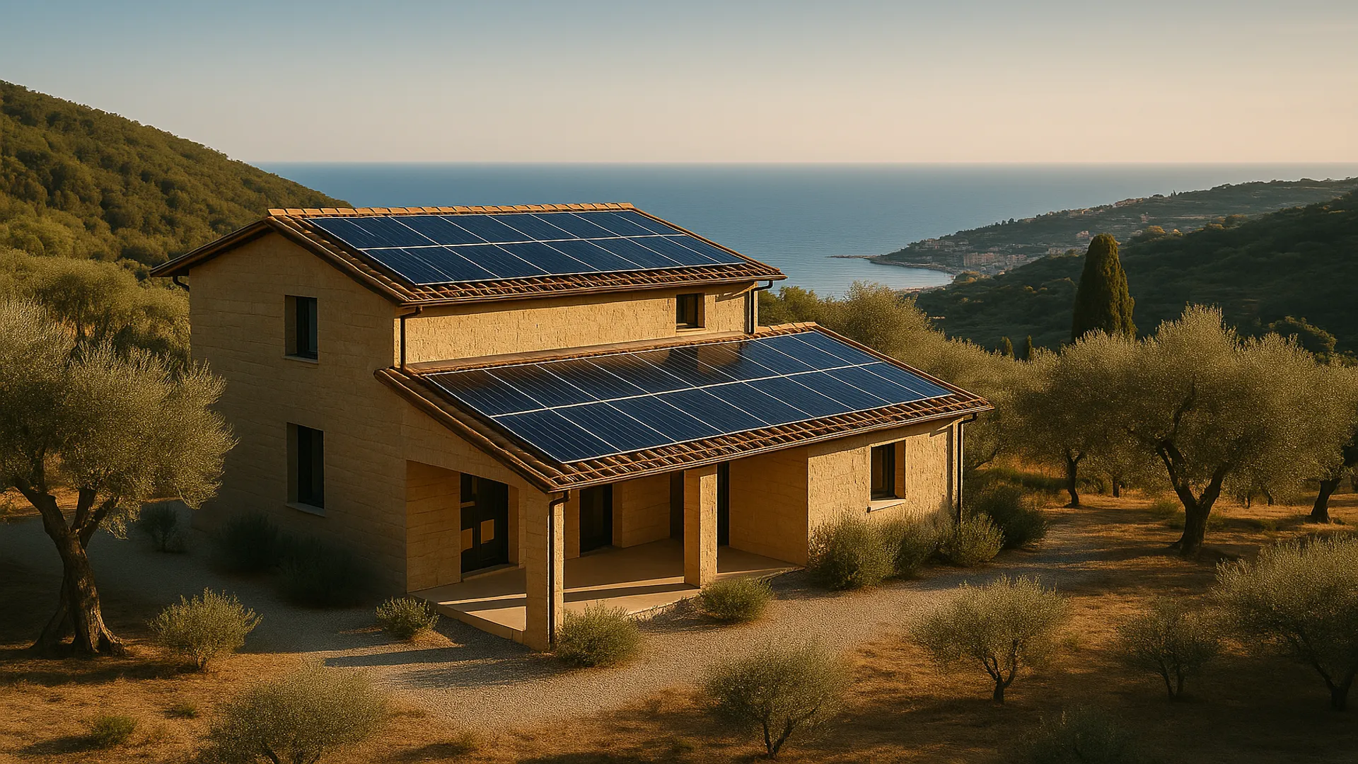 Impianto fotovoltaico con vista mare a Imperia