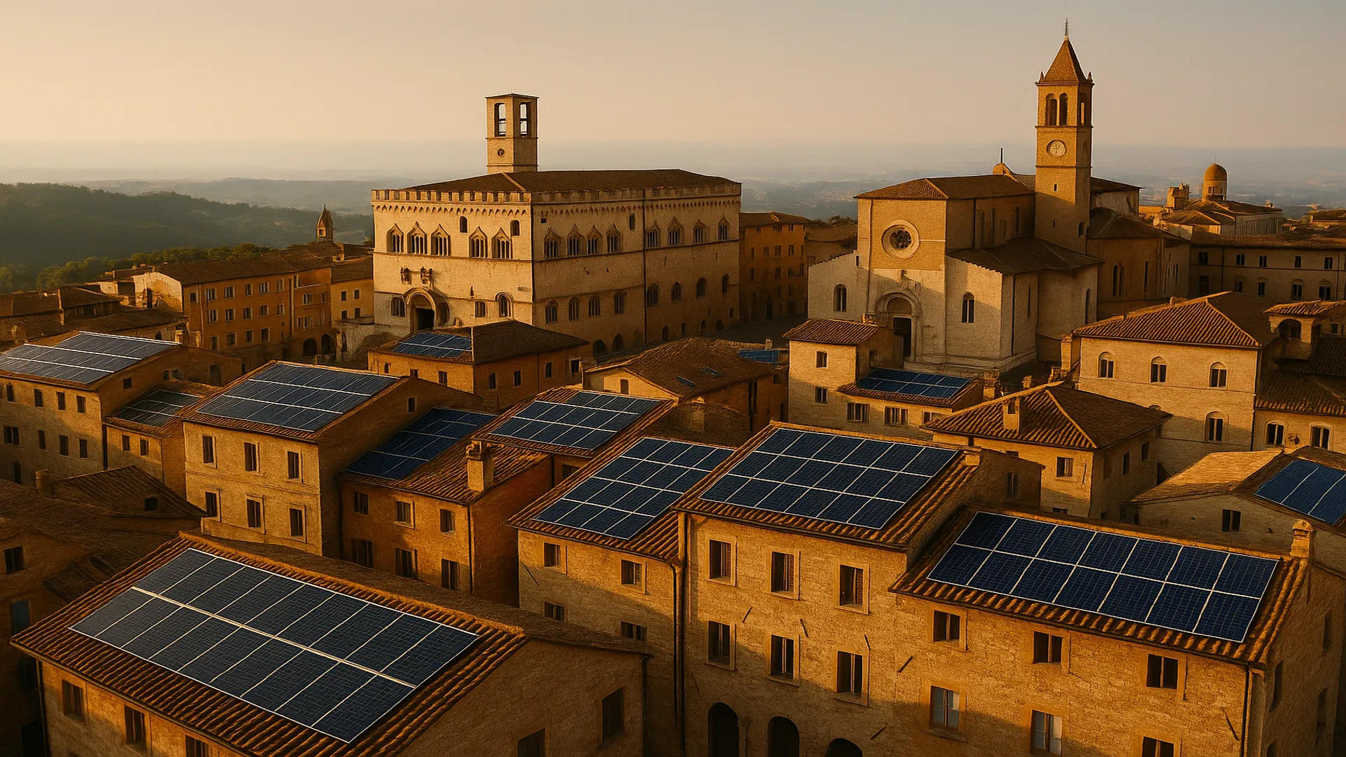 Comunità energetica a Perugia con pannelli fotovoltaici