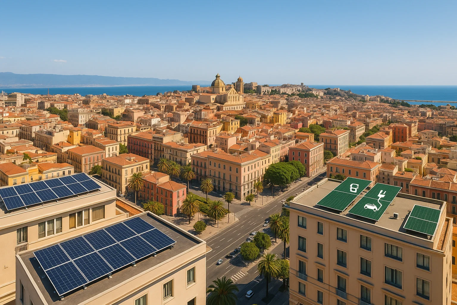 Hotel a Cagliari con Tesla in carica
