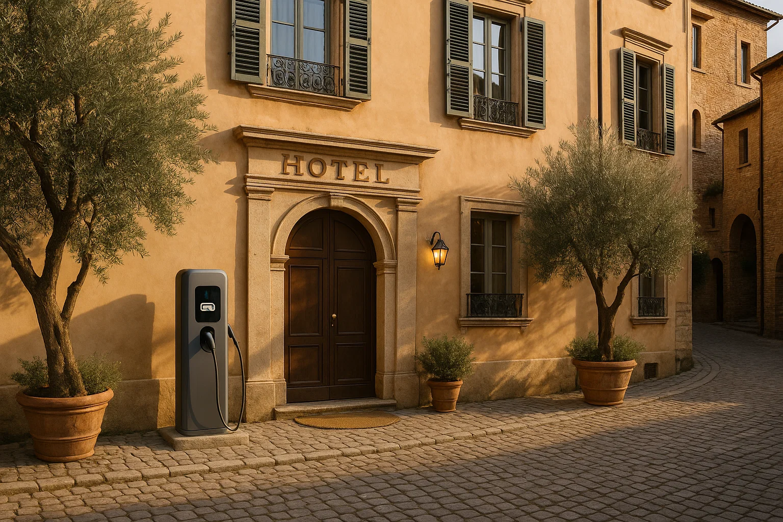 Hotel a Perugia con colonnina EV installata Green Mood