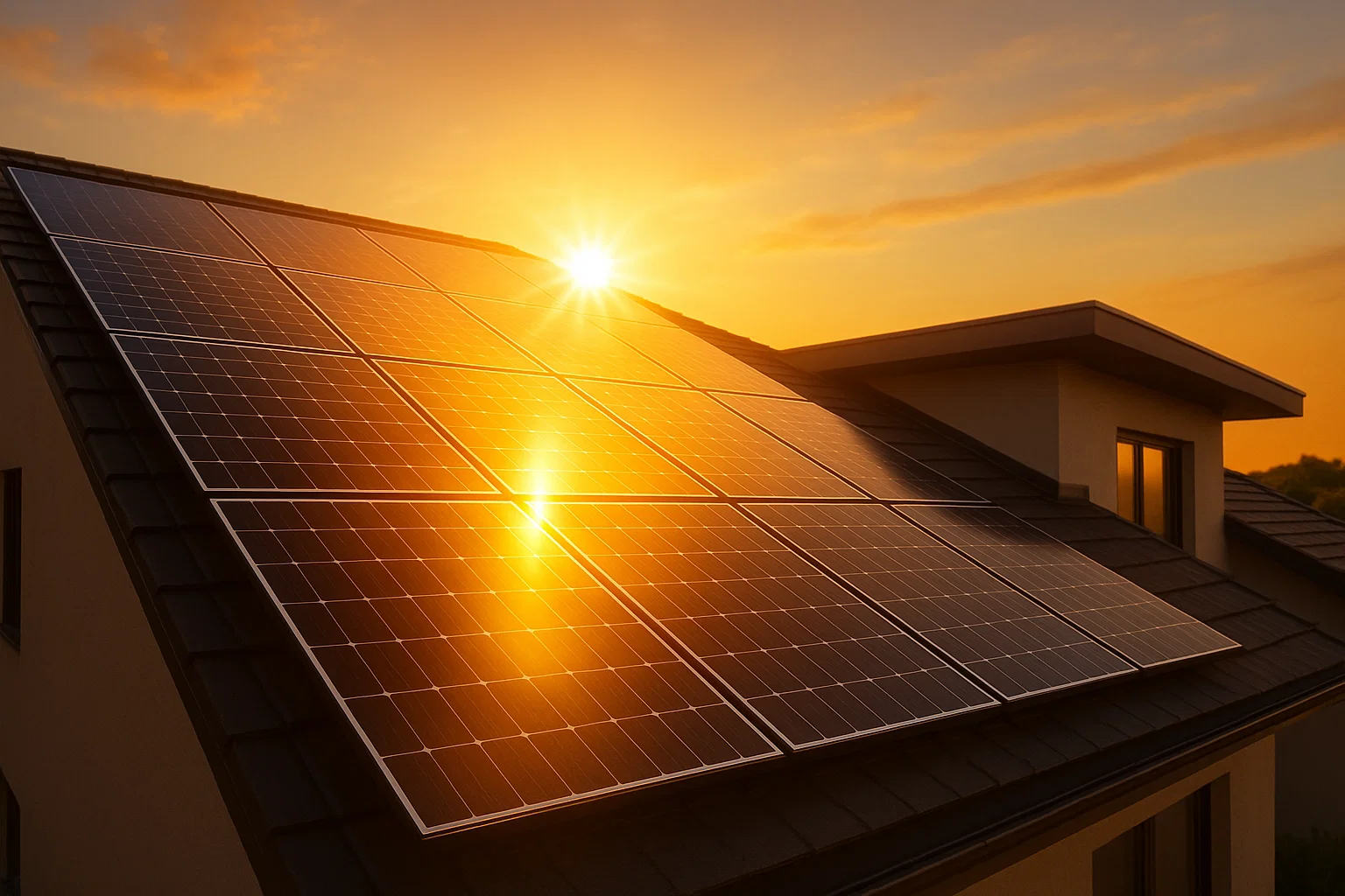 Tetto con impianto fotovoltaico