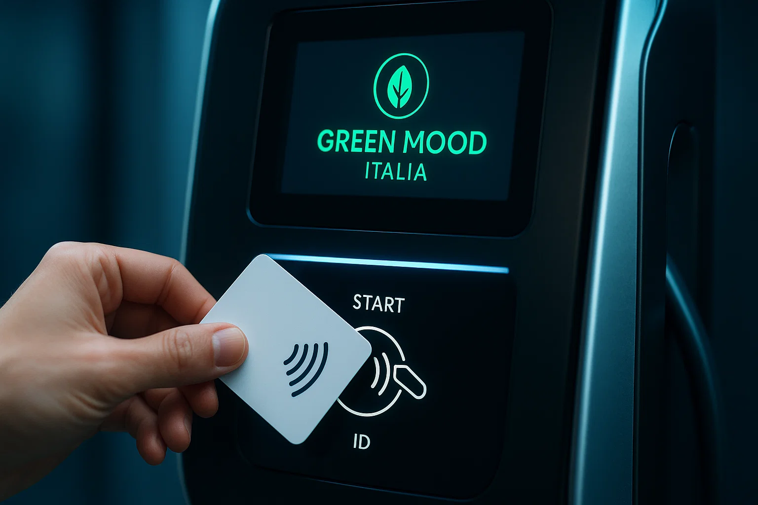 Interfaccia di ricarica EV moderna e contactless