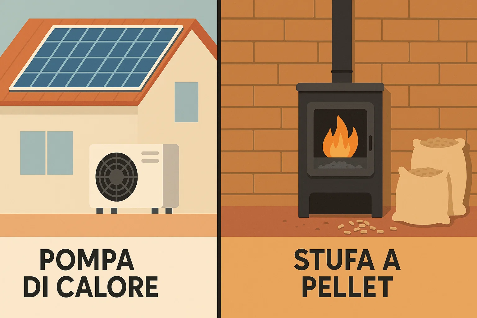 Differenze tra pompa di calore e stufa a pellet
