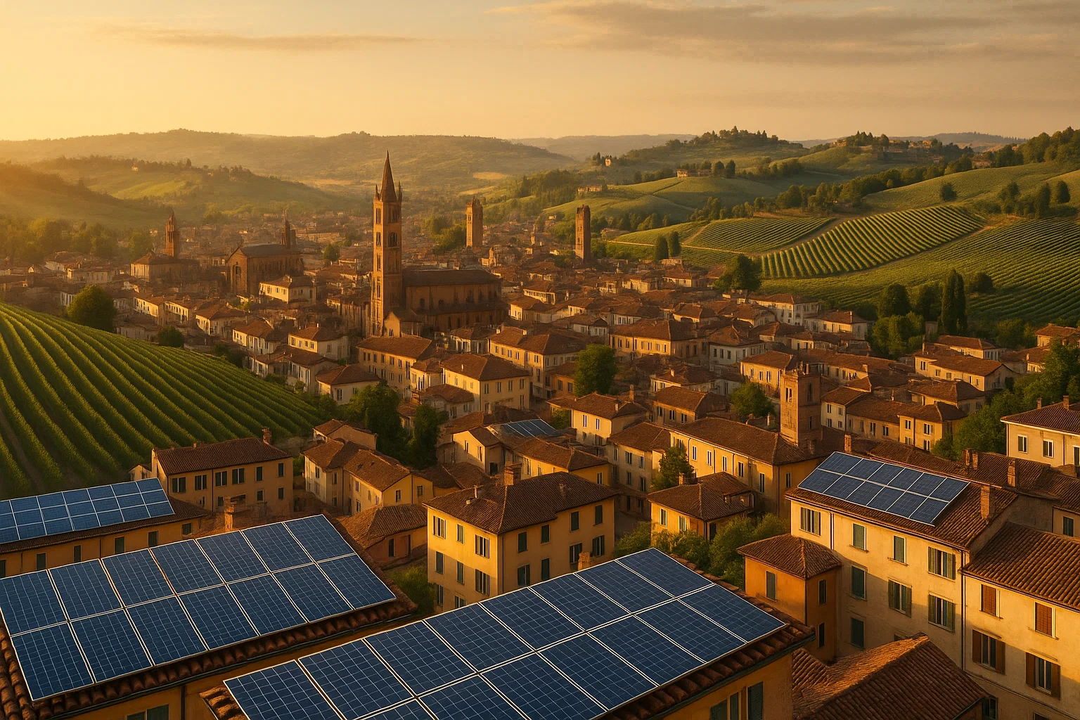 Impianto fotovoltaico sulle colline di Asti – Green Mood Italia