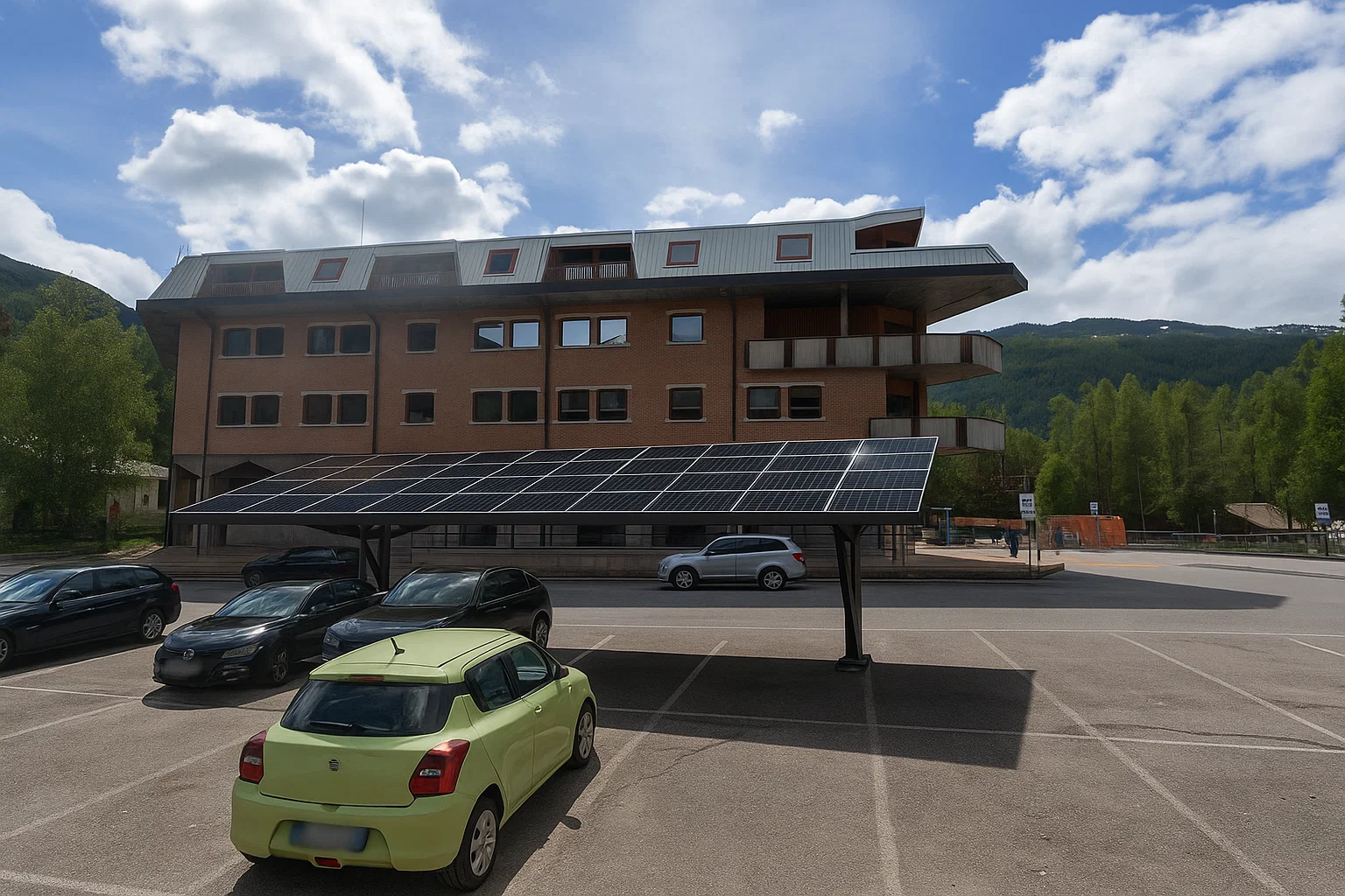 Conto Termico 3.0 Torino – pensilina fotovoltaica nera Bardonecchia