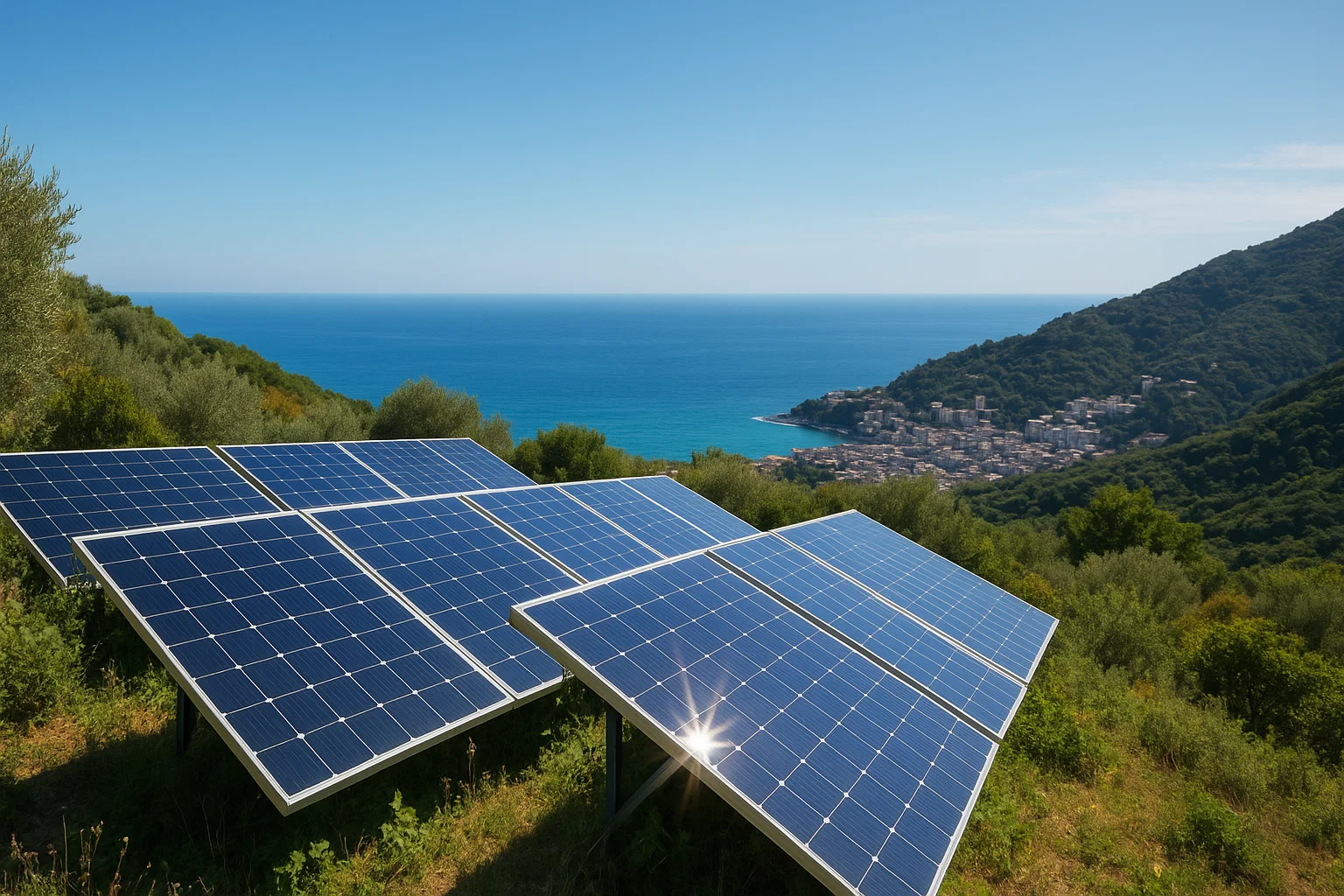 Impianto fotovoltaico a Genova con vista sul mare – energia solare e sostenibilità urbana