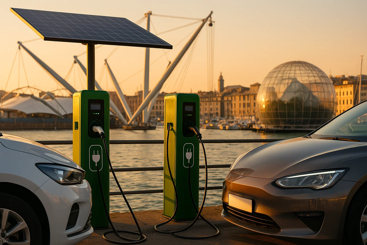 Colonnine di ricarica elettrica alimentate da fotovoltaico a Genova – mobilità green