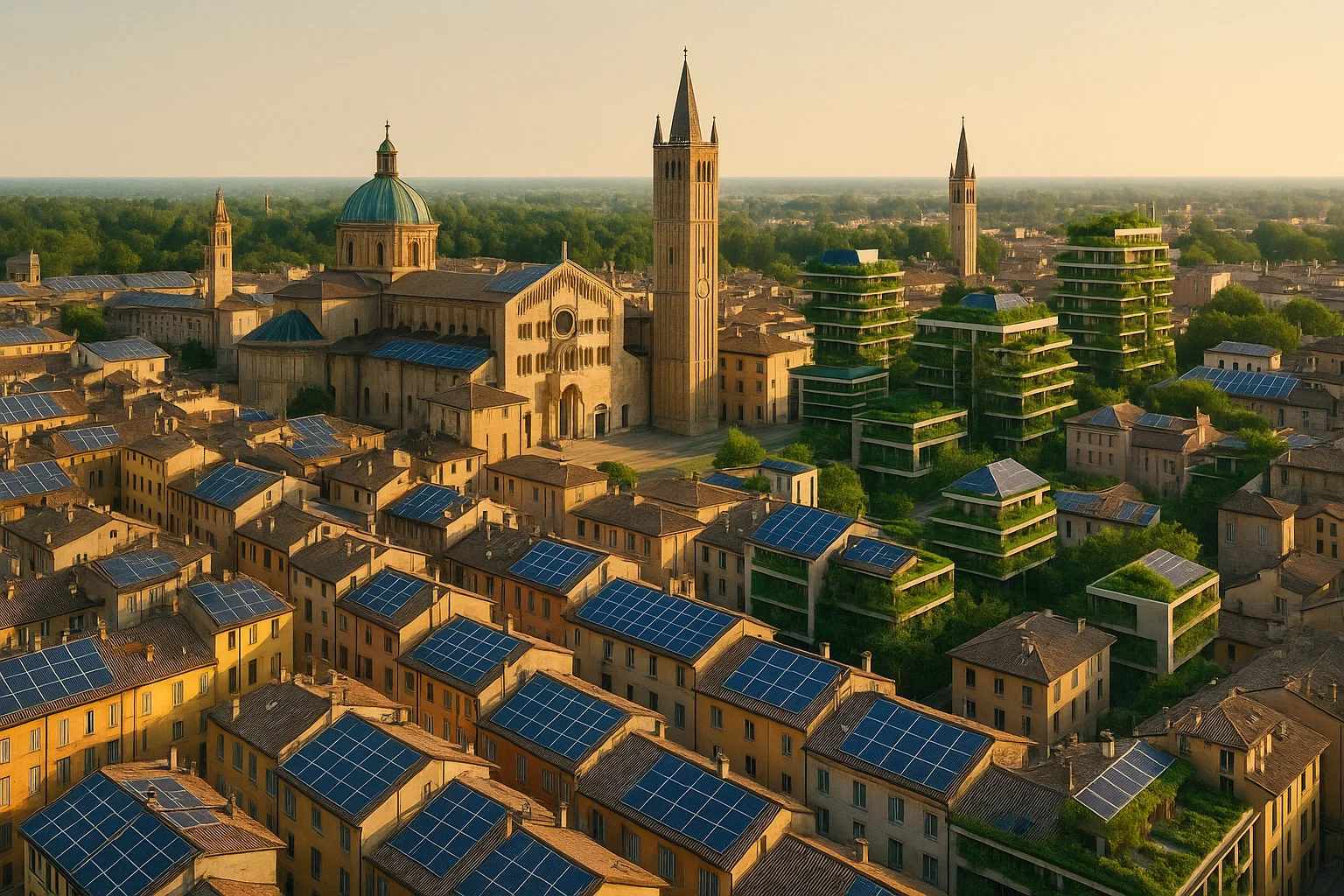 Impianto fotovoltaico su tetti di Parma – Green Mood Italia