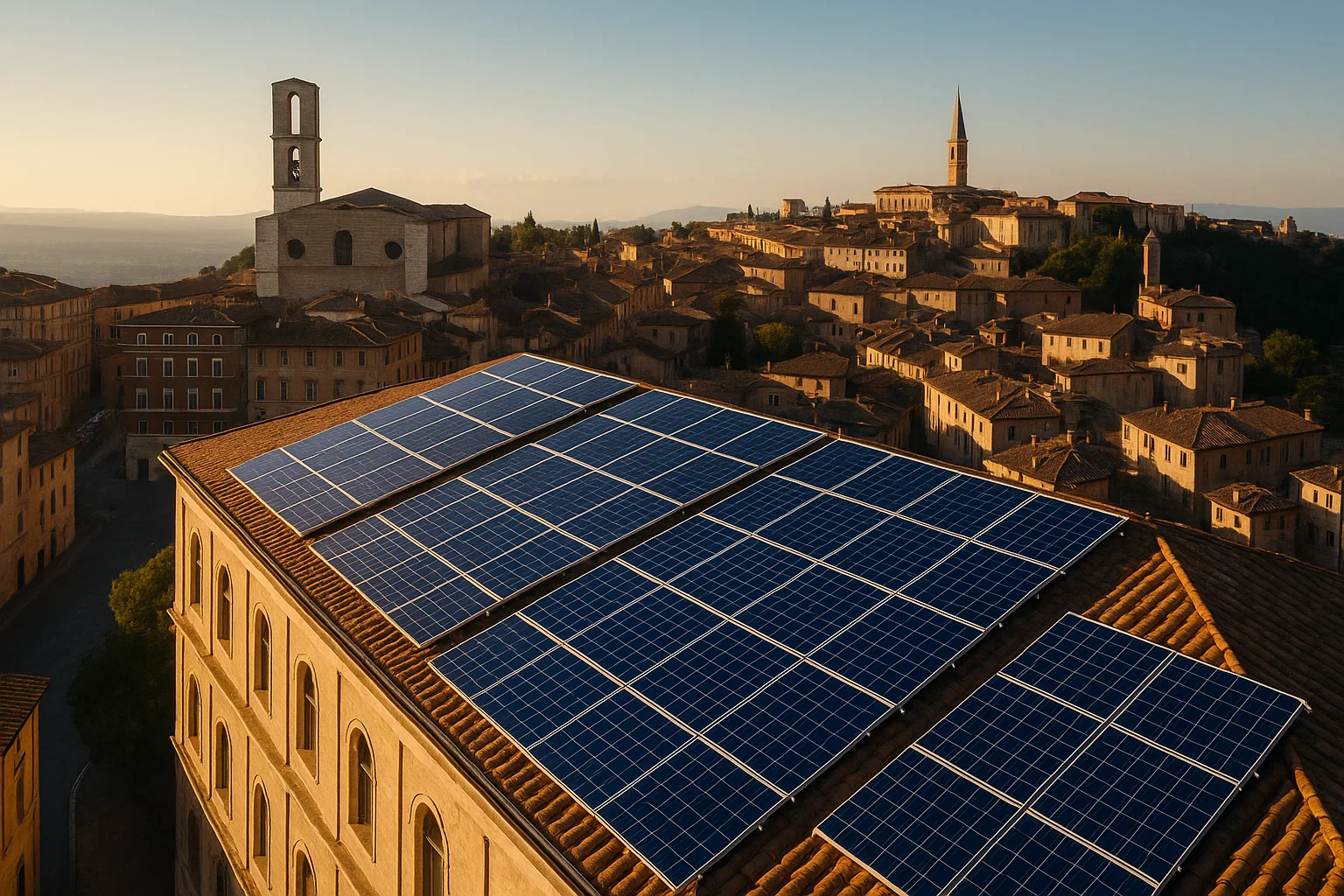 Impianto fotovoltaico sui tetti a Perugia – Green Mood Italia