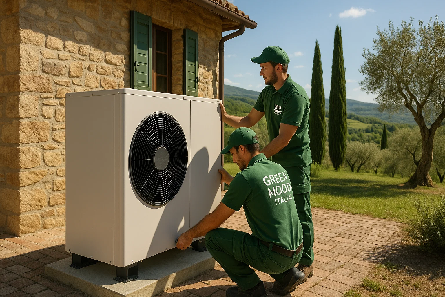 Tecnici Green Mood Italia installano impianti fotovoltaici a Perugia