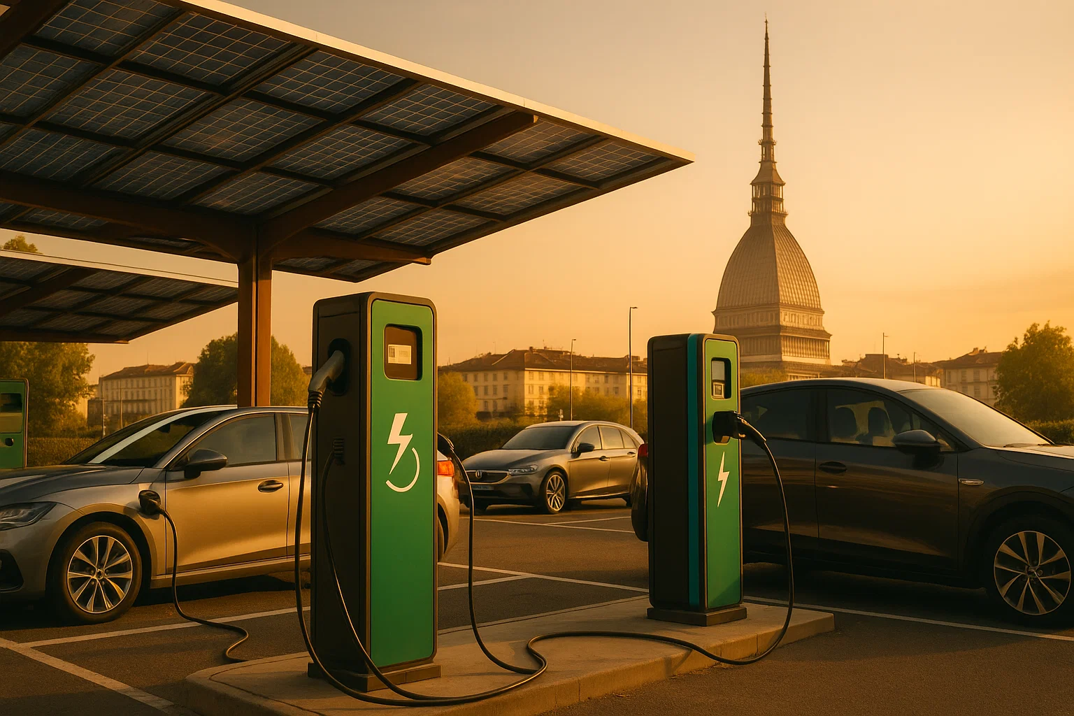 Colonnine di ricarica elettrica alimentate da fotovoltaico a Torino – mobilità green