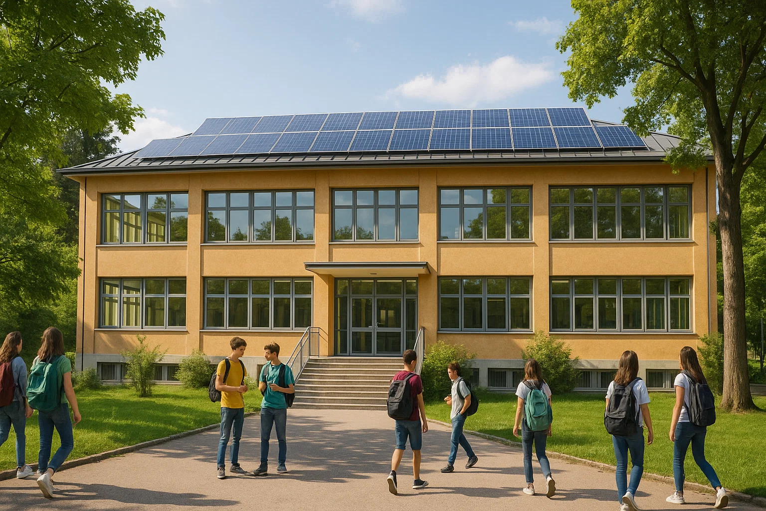 Vista notturna edificio certificato efficienza energetica Trento – Green Mood Italia