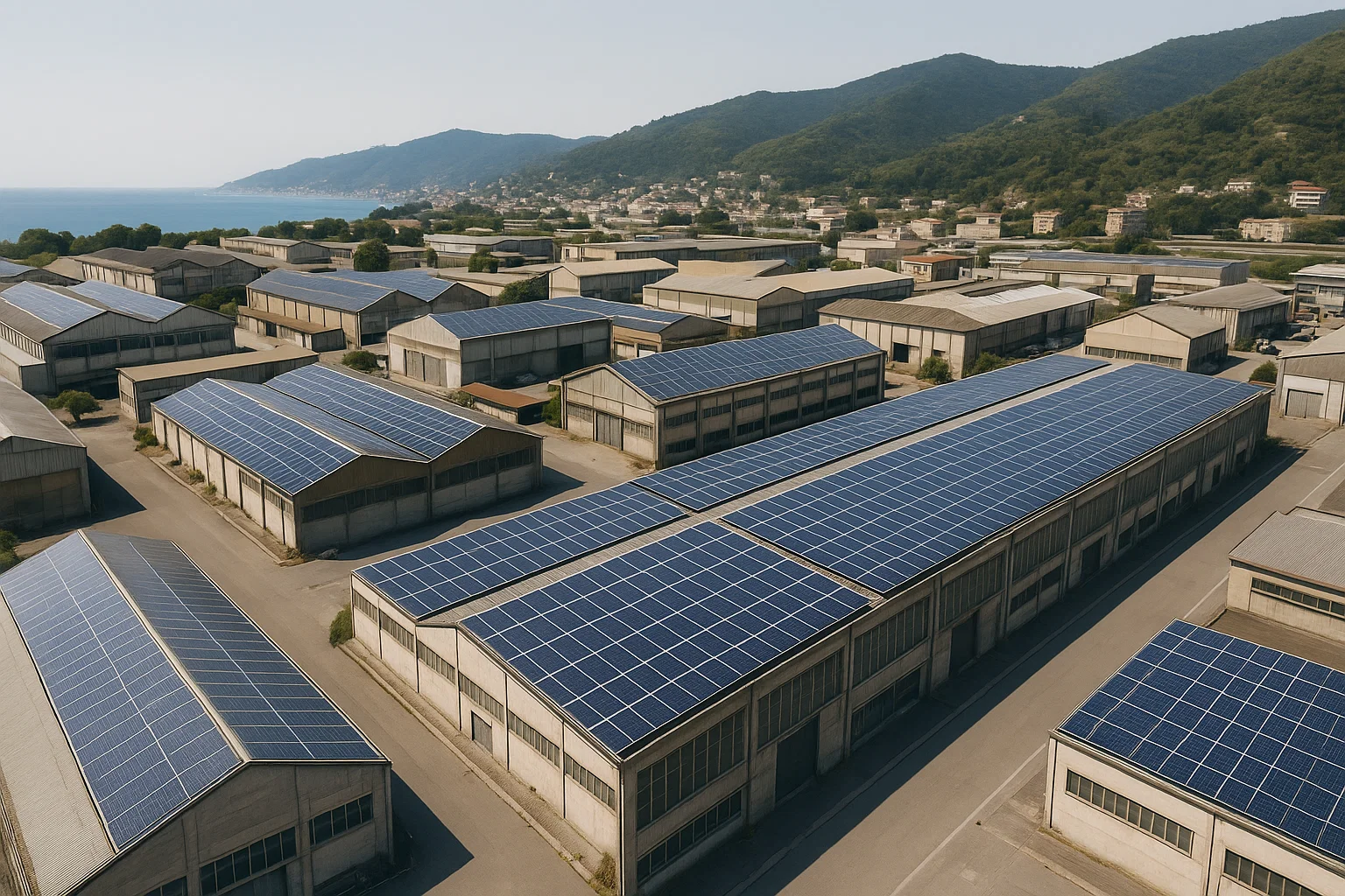 Capannoni industriali in Liguria con fotovoltaico