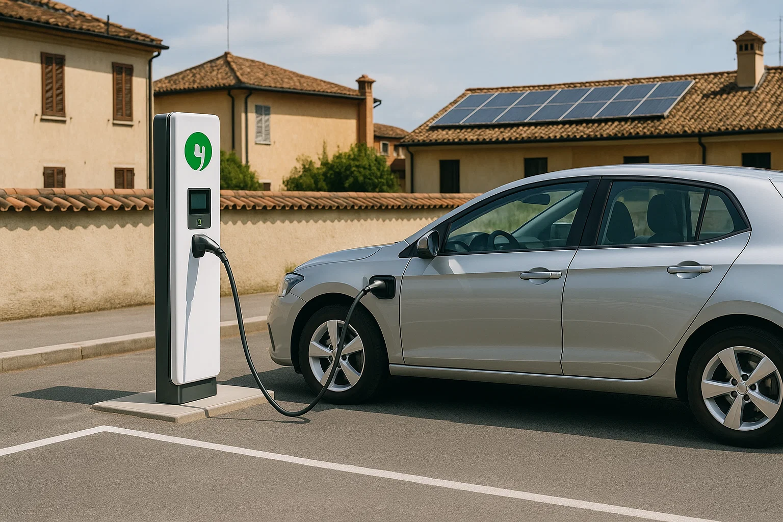 Colonnina di ricarica elettrica in Liguria