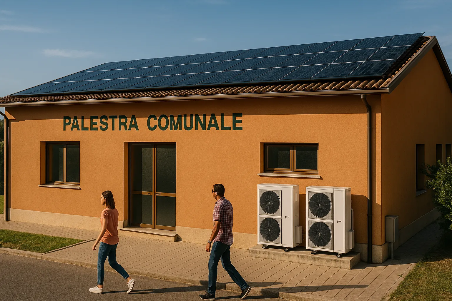 Conto Termico 3.0 Agrigento – vista aerea Comune con fotovoltaico nero