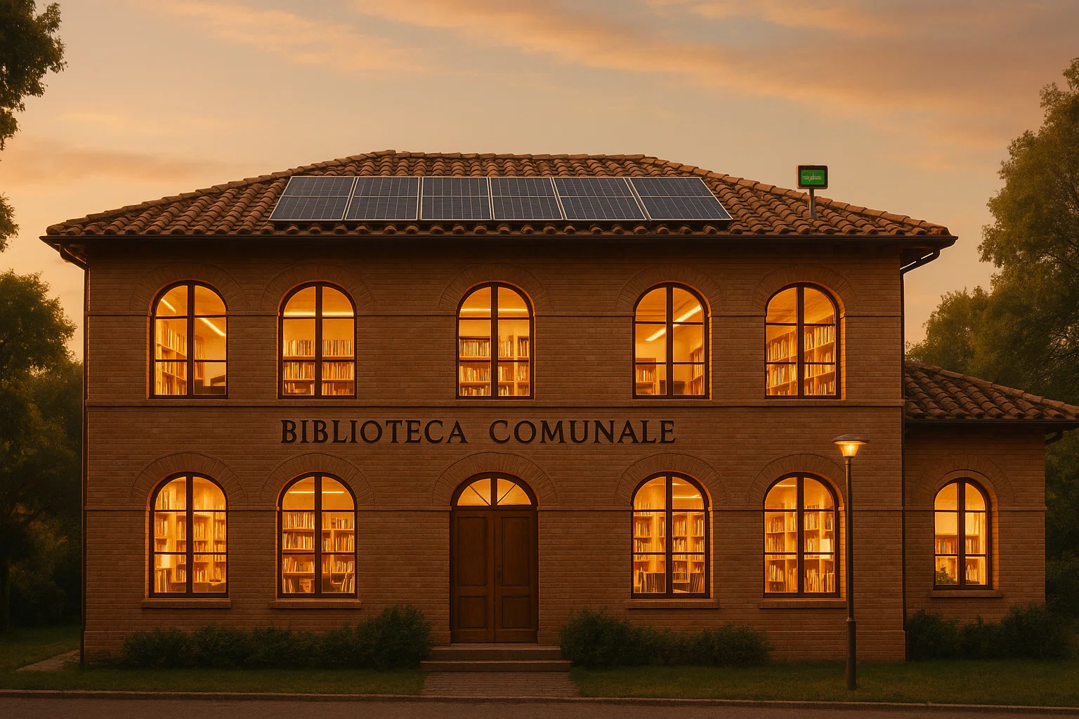 Conto Termico 3.0 Siena – vista aerea Comune con fotovoltaico nero