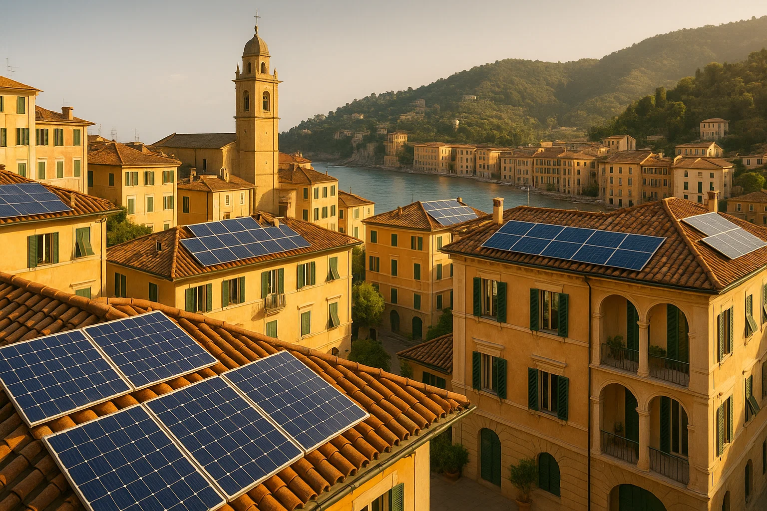 Comunità energetica rinnovabile con edifici a energia solare in Italia