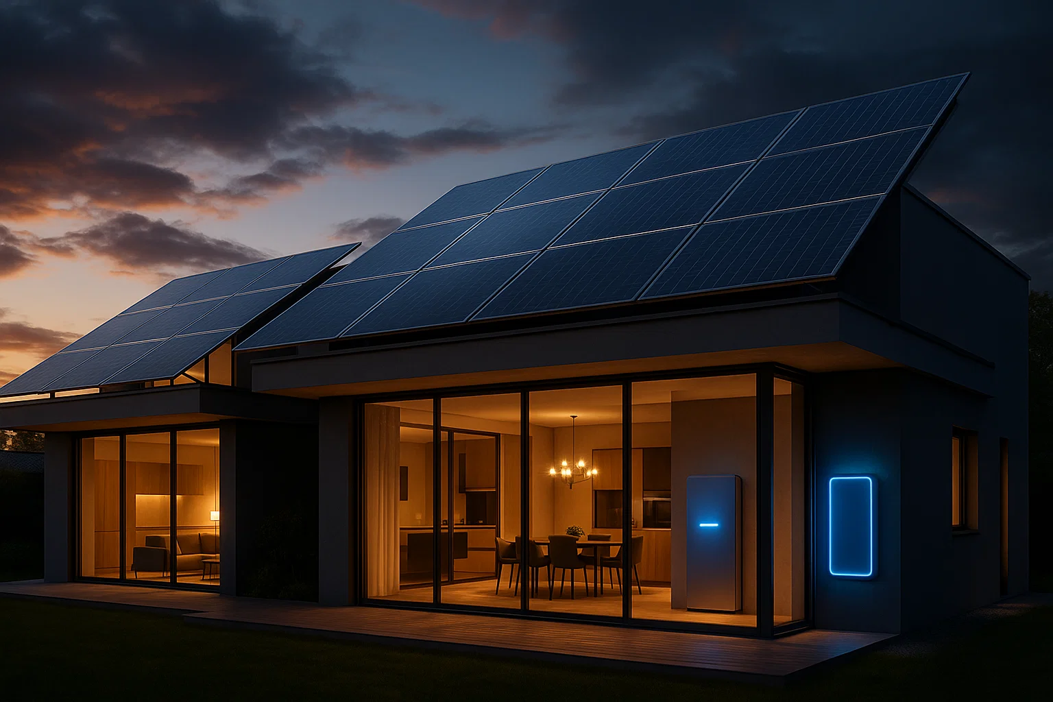 Casa moderna alimentata da fotovoltaico con accumulo – Indipendenza energetica 2026