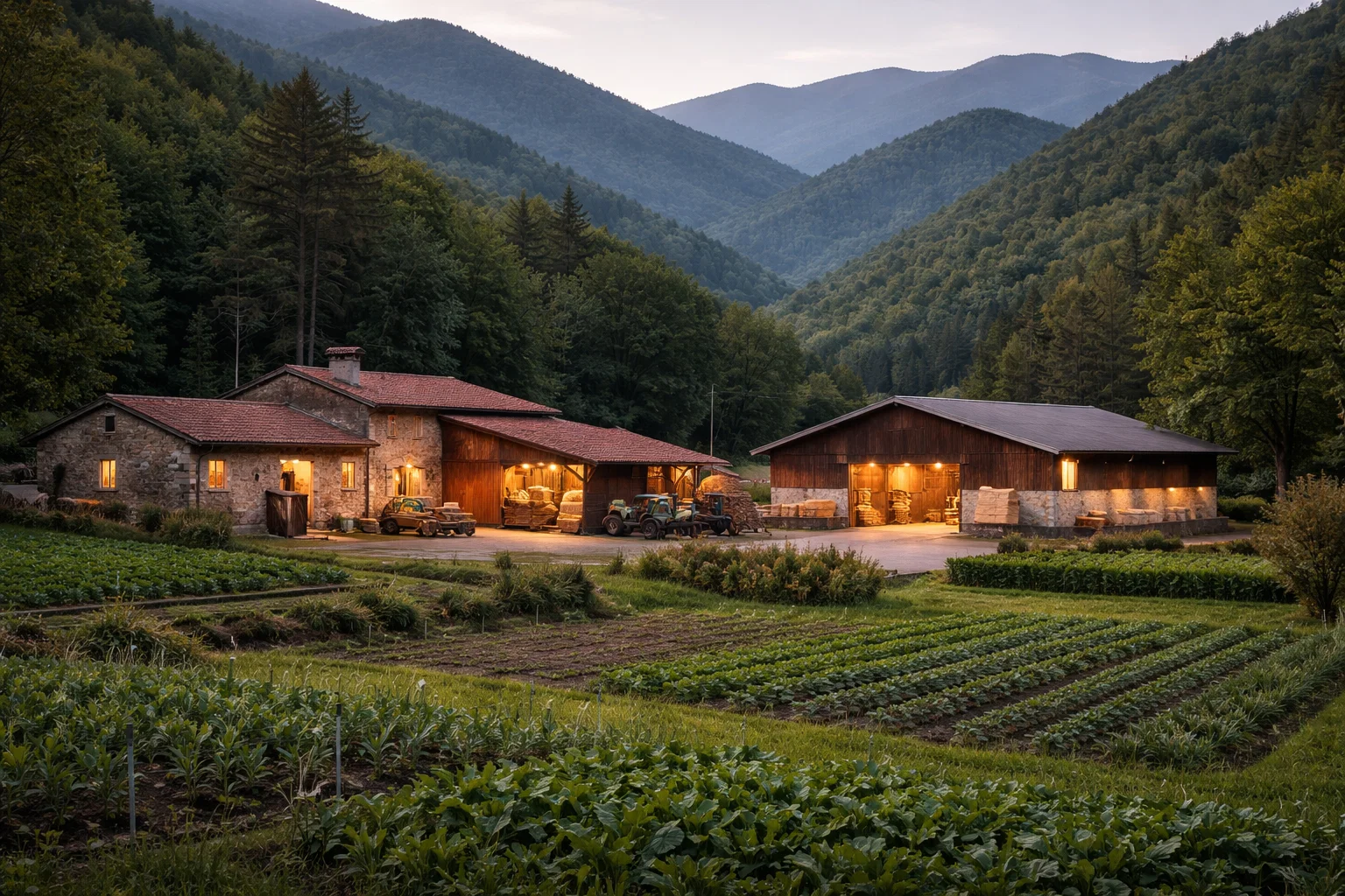 Azienda agricola ben curata con coperture idonee al fotovoltaico nell’entroterra di Bardineto